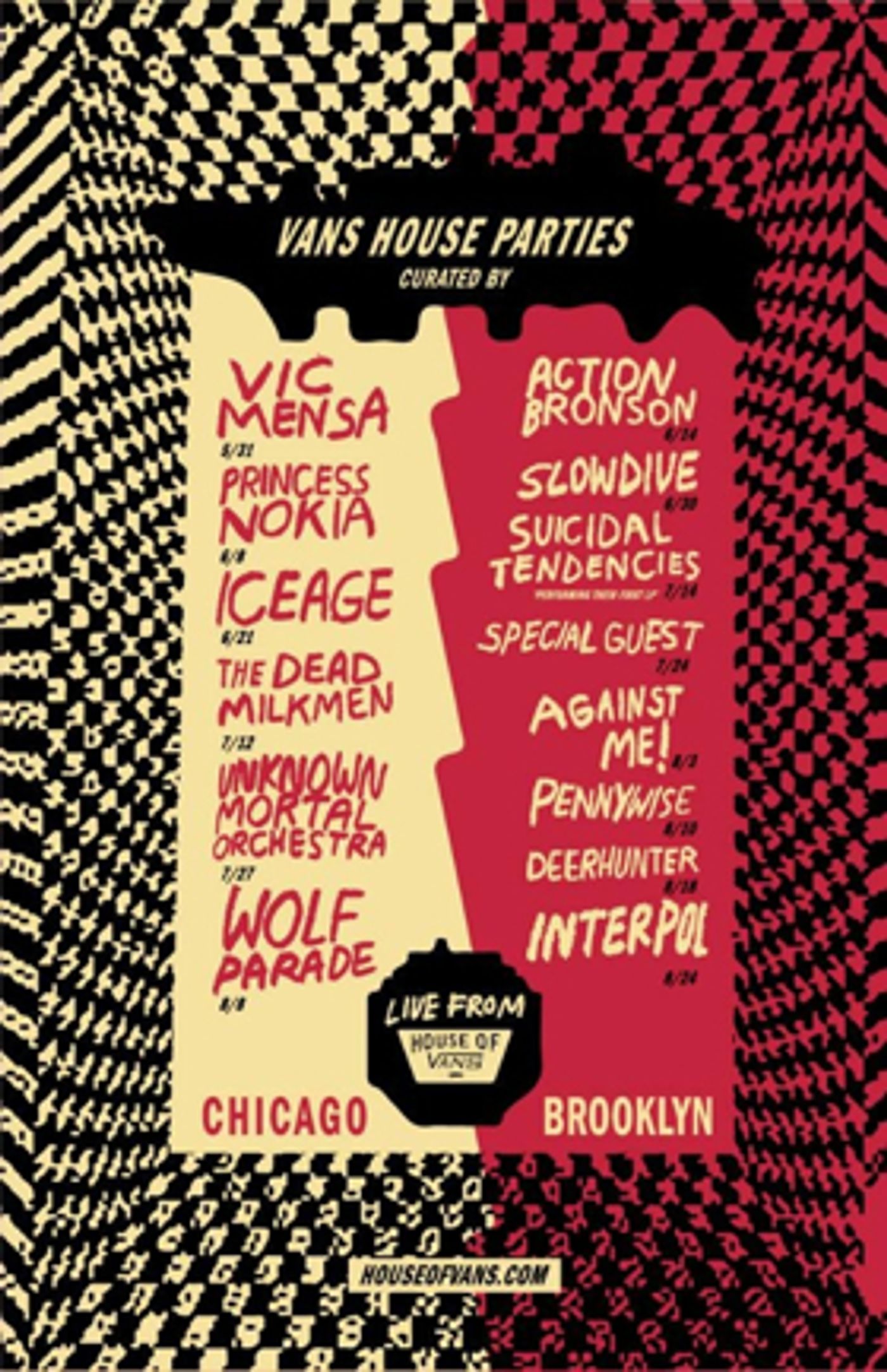 House of Vans Announces House Parties Lineup feat. Vic Mensa, Princess Nokia, Action Bronson, Interpol, Against Me!, & More House of Vans Announces House Parties Lineup feat. Vic Mensa, Princess Nokia, Action Bronson, Interpol, Against Me!, & More Image