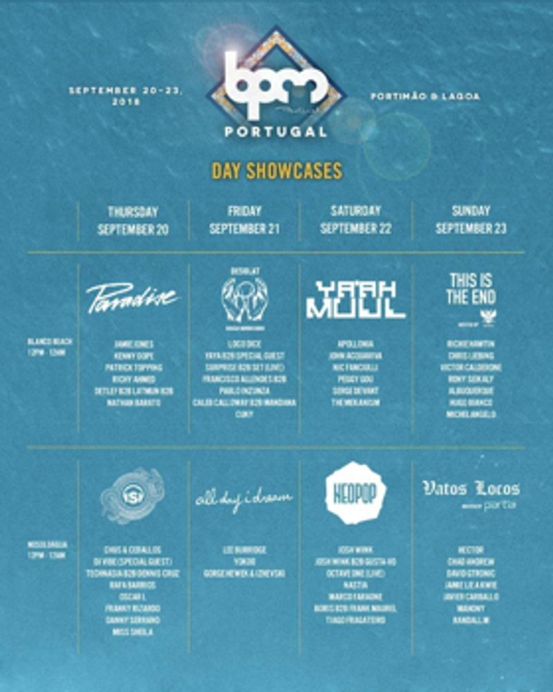 The BPM Festival: Portugal 2018 Full Day And Night Schedule, Live Streaming And Official Mobile App Image