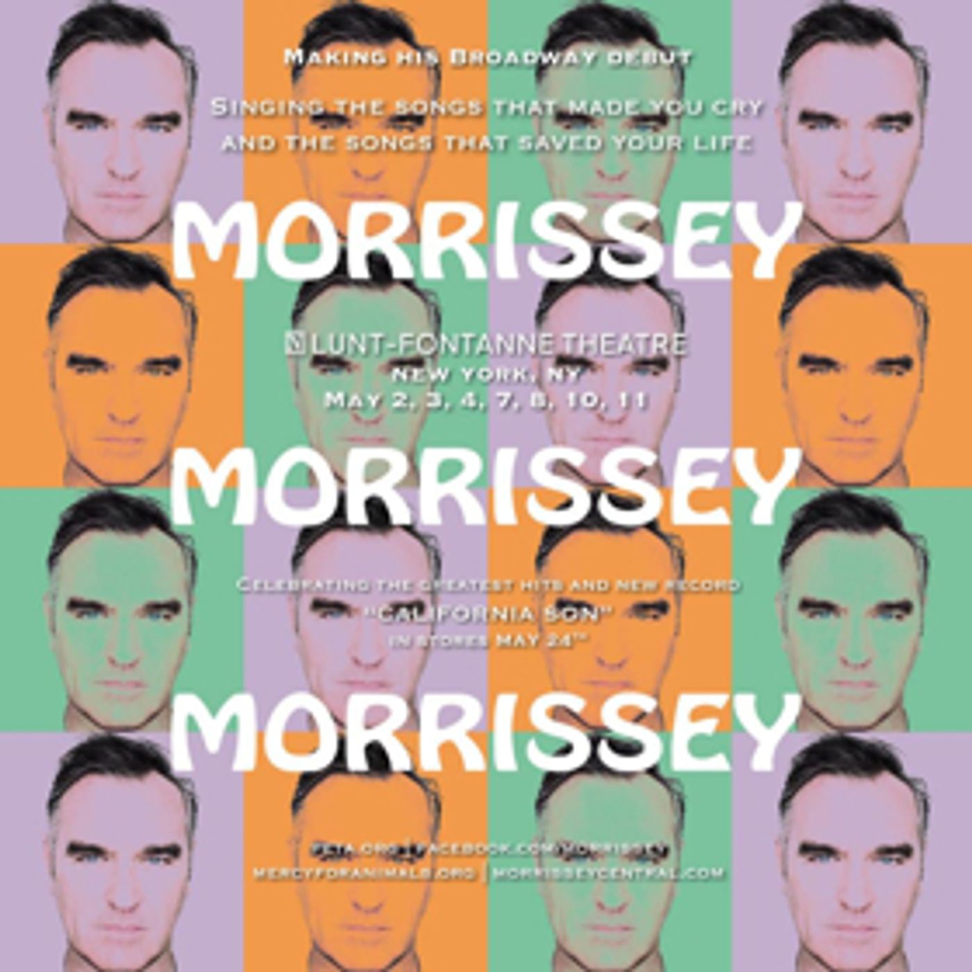 Bid To Win 2 VIP Tickets to see Morrissey in Concert on Broadway This May  Image