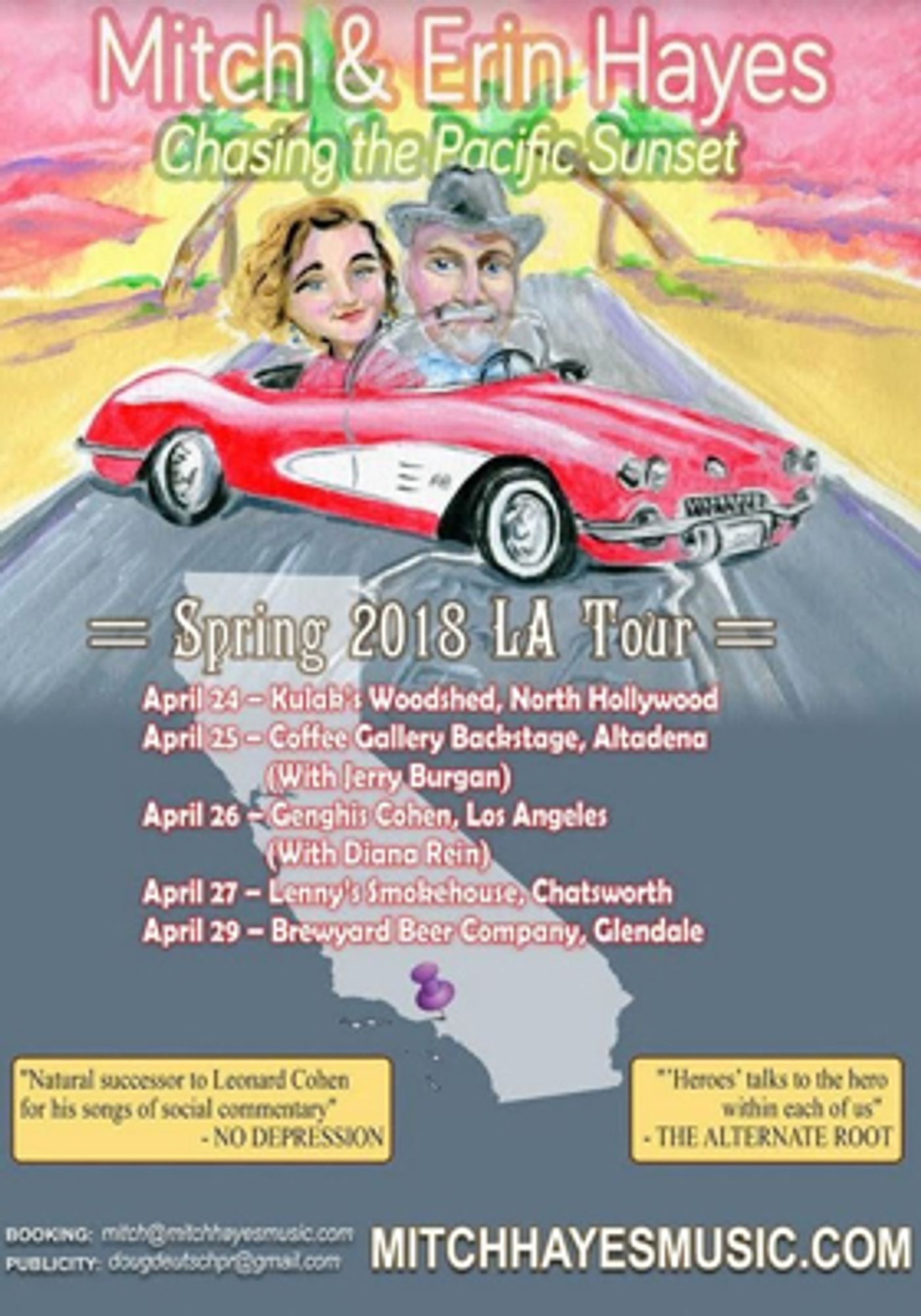 Americana/Folk Artist Mitch Hayes Share CHASING THE PACIFIC SUNSET TOUR Dates  Image