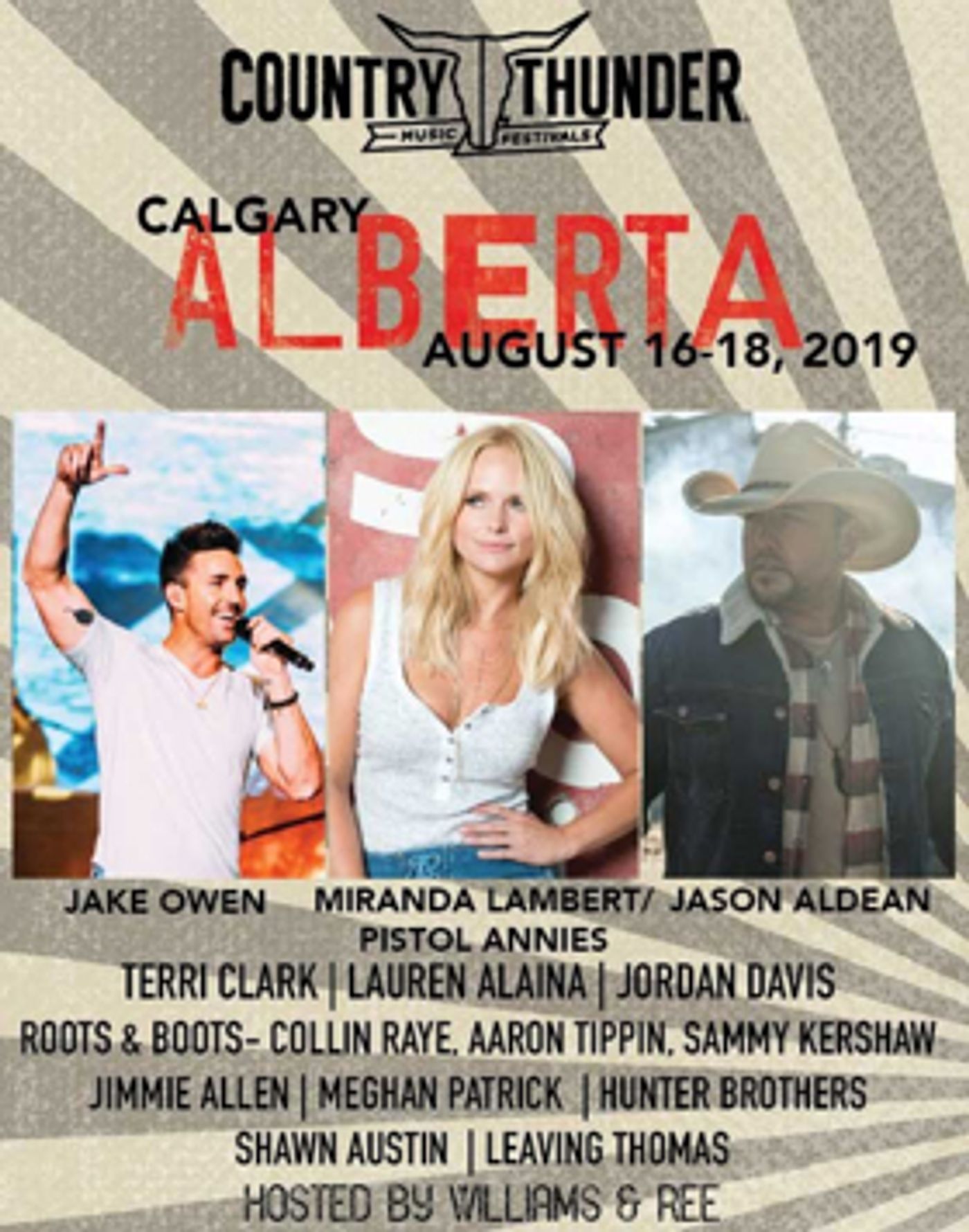 Jason Aldean, Jake Owen, Miranda Lambert To Headline 2019 Country Thunder Alberta Jason Aldean, Jake Owen, Miranda Lambert To Headline 2019 Country Thunder Alberta Image