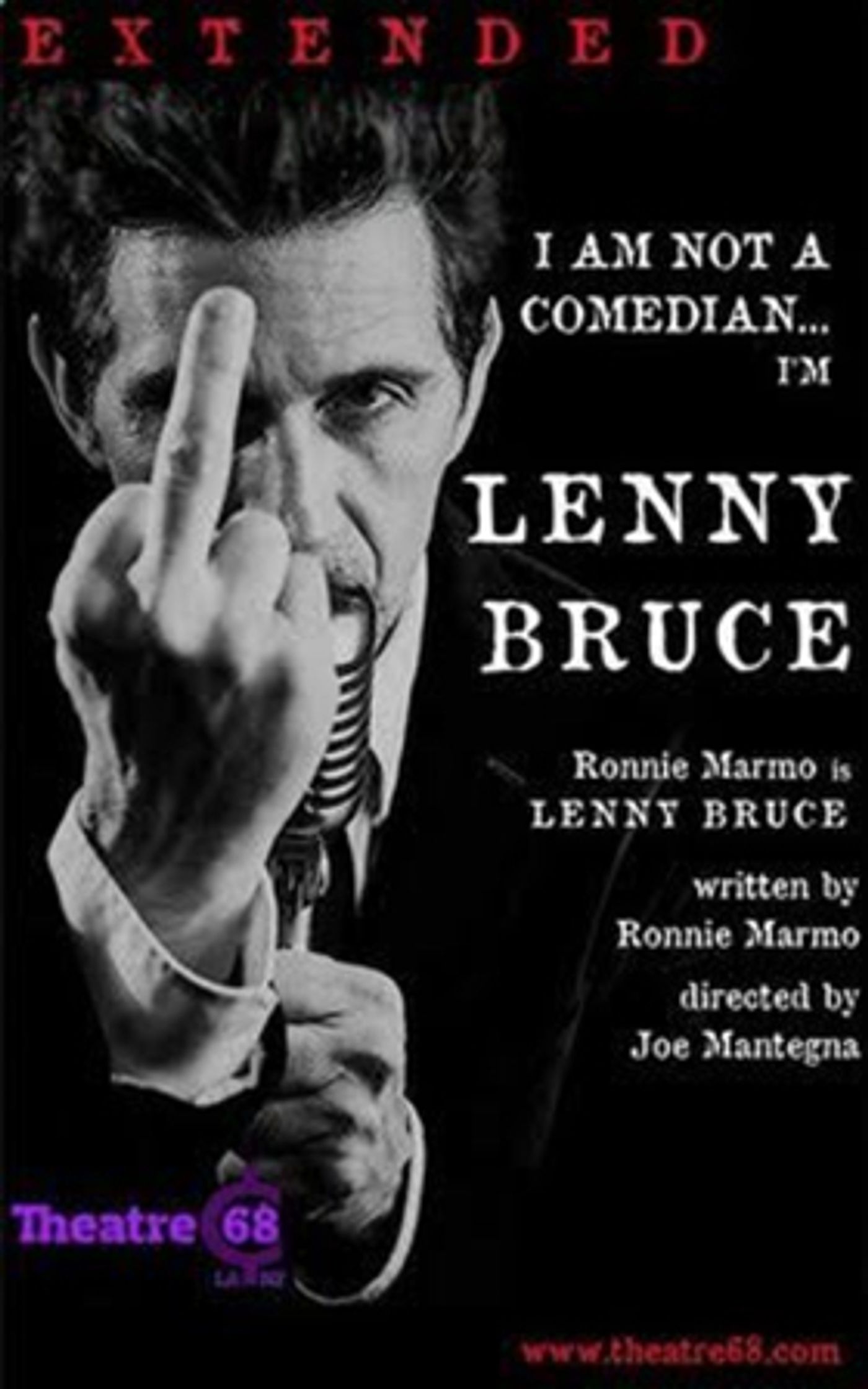 Theatre 68 Extends I AM NOT A COMEDIAN...I'M LENNY BRUCE  Image