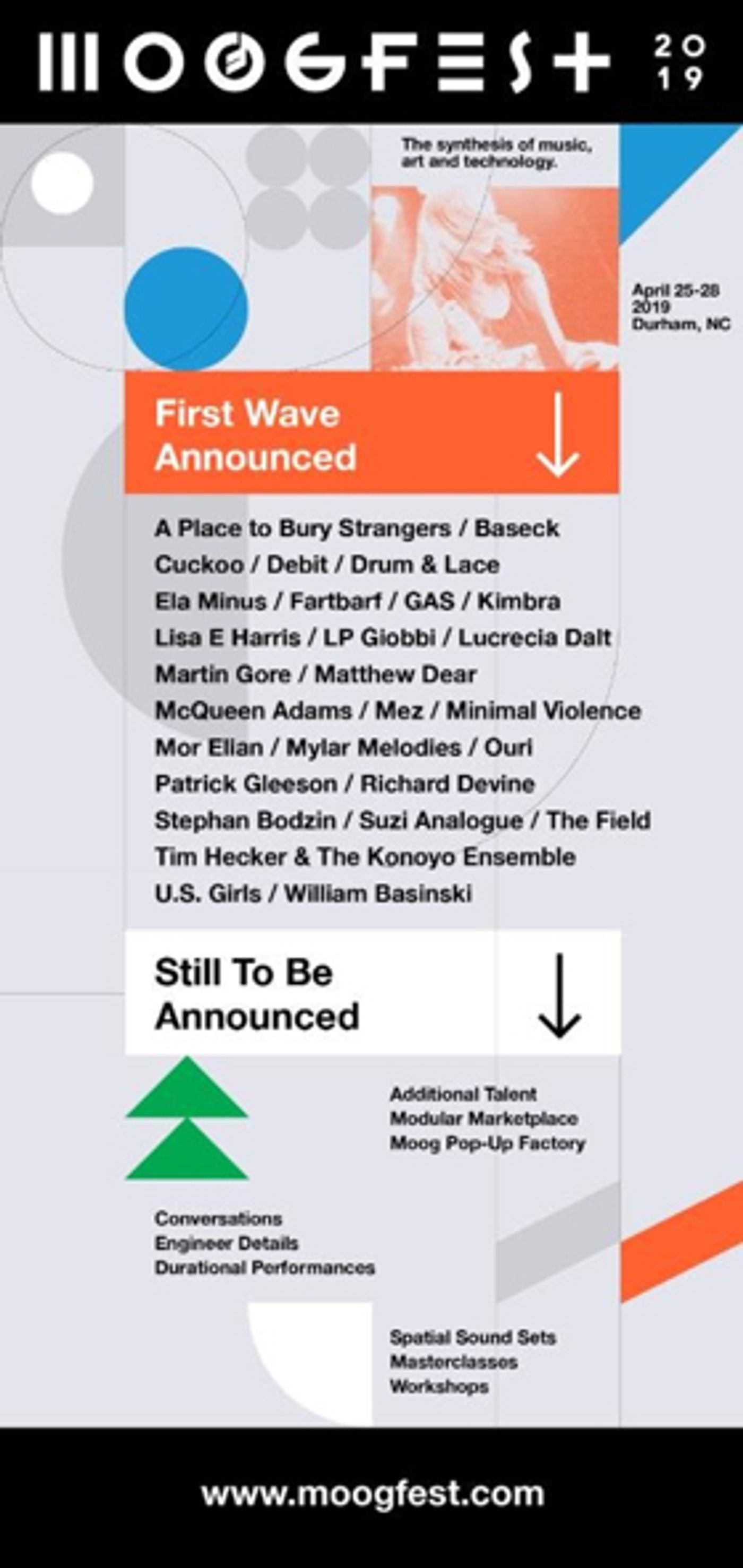 GAS, Kimbra, Tim Hecker Among Moogfest 2019 Initial Lineup GAS, Kimbra, Tim Hecker Among Moogfest 2019 Initial Lineup Image