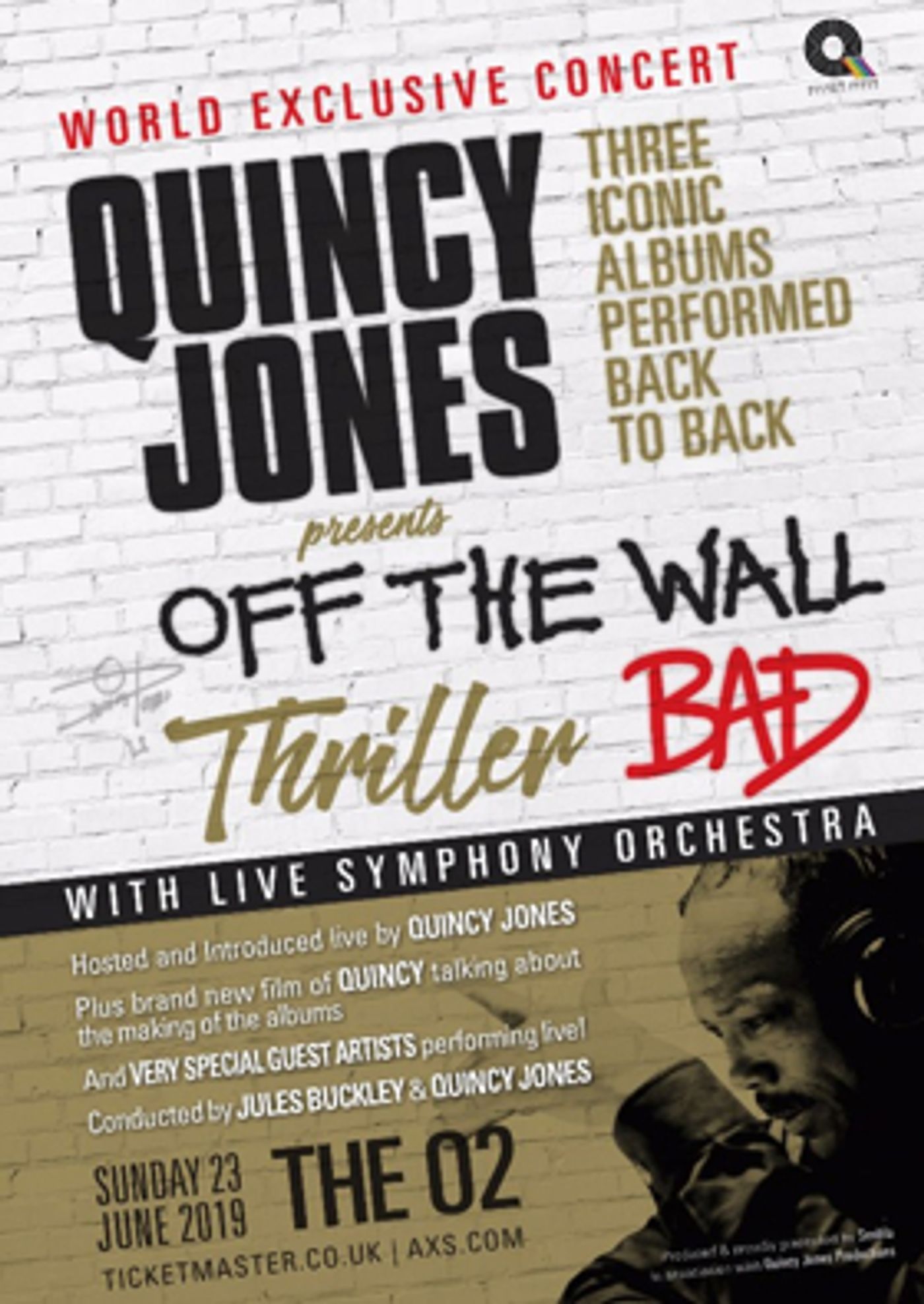 Quincy Jones Will Perform Off The Wall, Thriller & Bad at The O2  Image