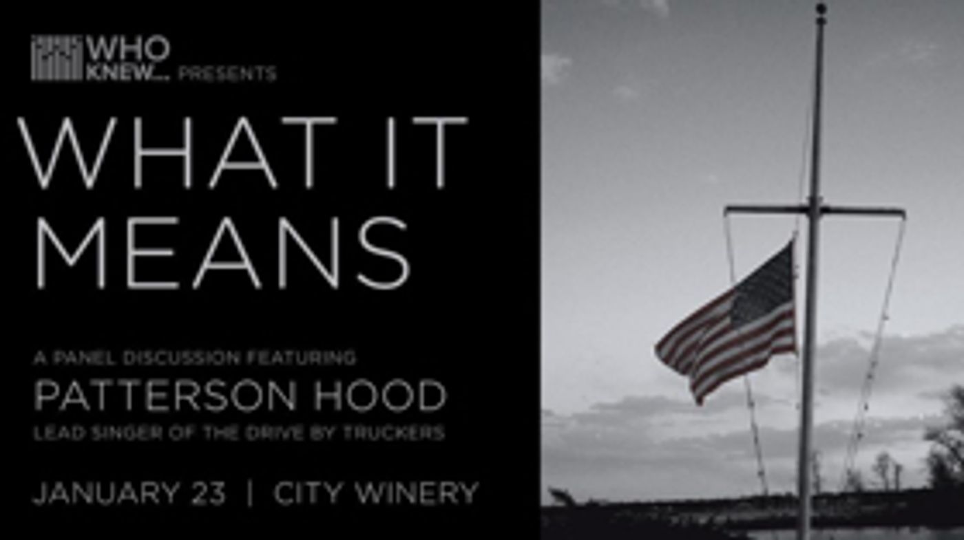 Patterson Hood To Perform At WHO KNEW What It Means Tomorrow  Image