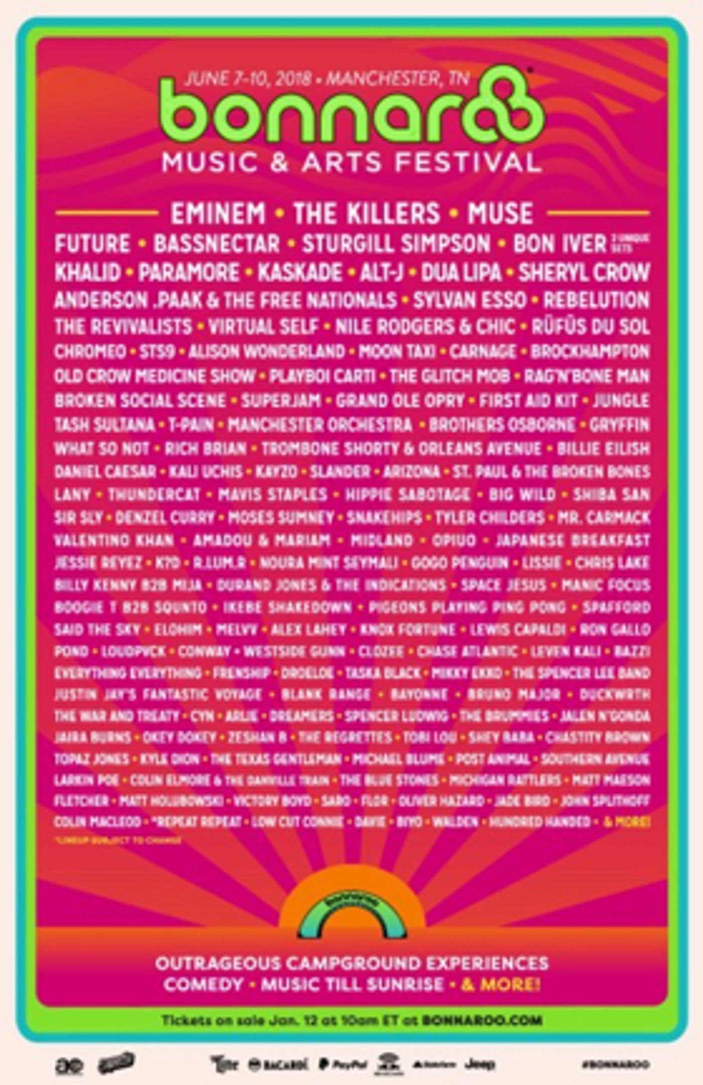 Bonnaroo Reveals 2018 Lineup  Image