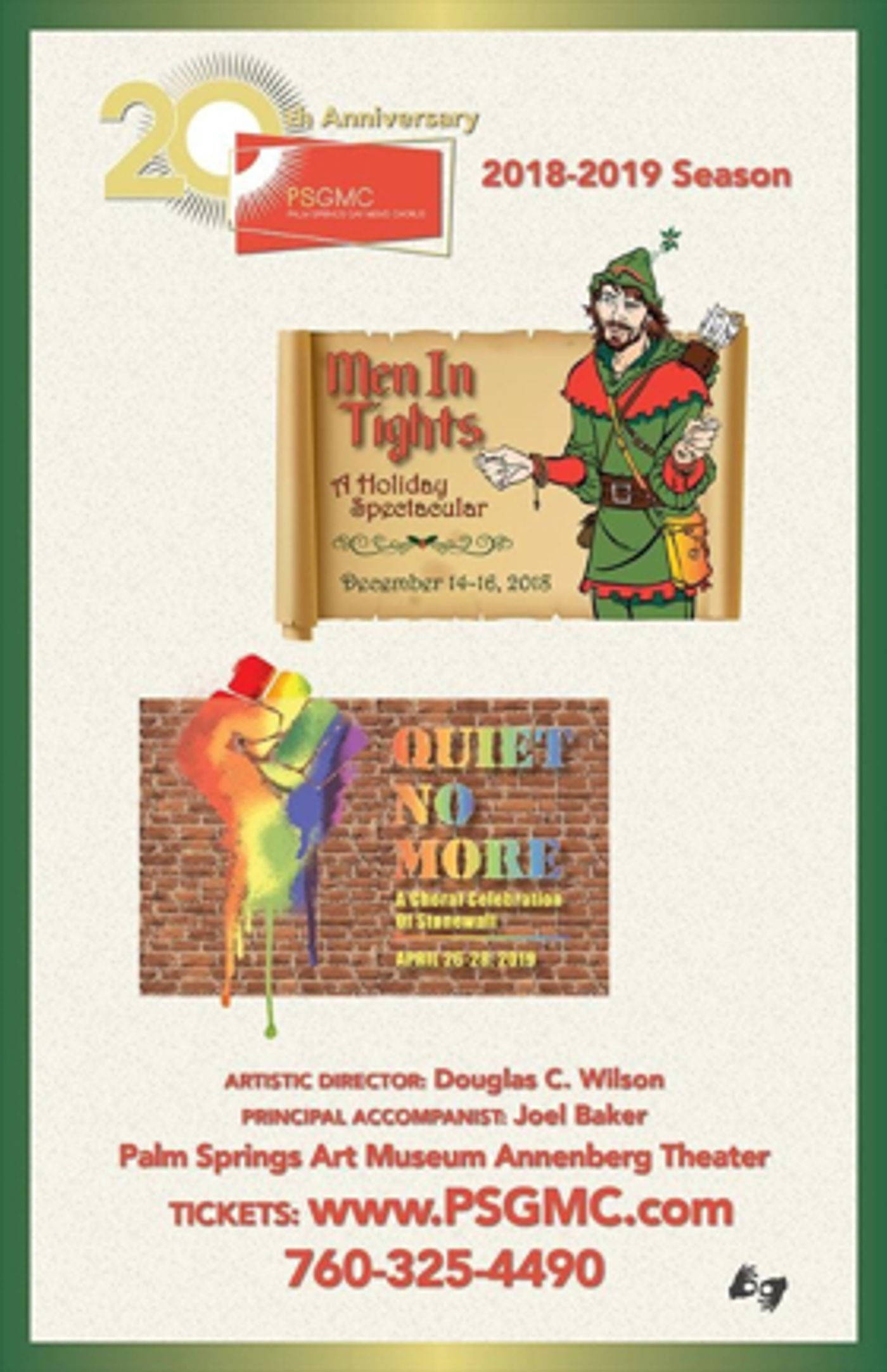 MEN IN TIGHTS!! The Palm Springs Gay Men's Chorus Presents Annual Holiday Spectacular At The Annenberg Theatre MEN IN TIGHTS!! The Palm Springs Gay Men's Chorus Presents Annual Holiday Spectacular At The Annenberg Theatre Image