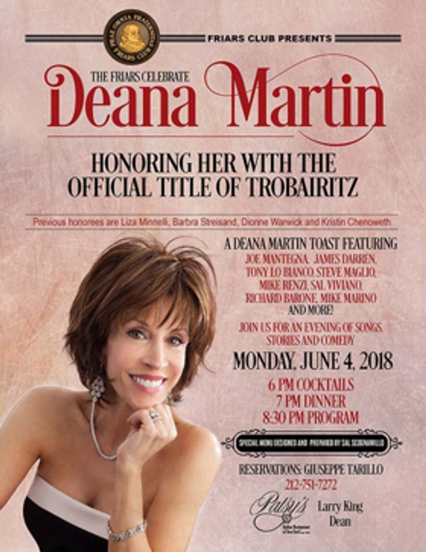 Deana Martin To Be Honored With Trobairitz Title By The Friars Club June 4 in NYC  Image