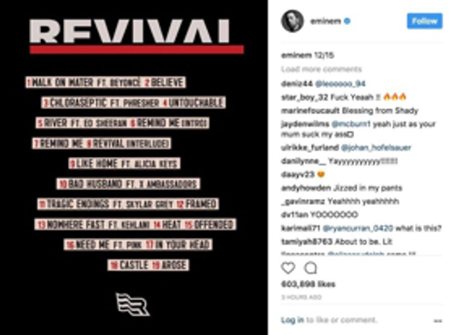Rapper Eminem Shares REVIVAL Album Tracklist Image