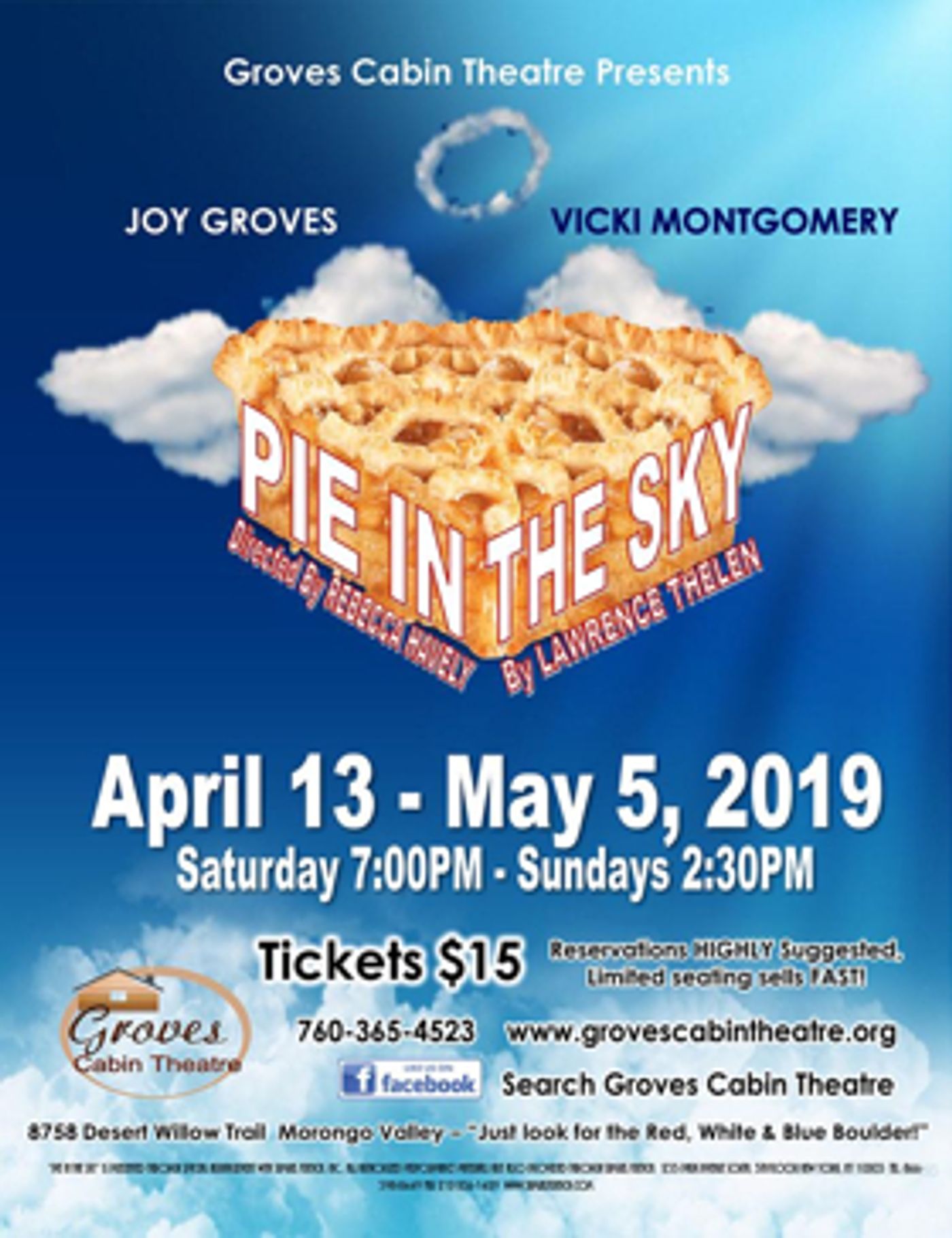 Mamma's Secret Recipe! Groves Cabin Theatre Presents PIE IN THE SKY Mamma's Secret Recipe! Groves Cabin Theatre Presents PIE IN THE SKY Image