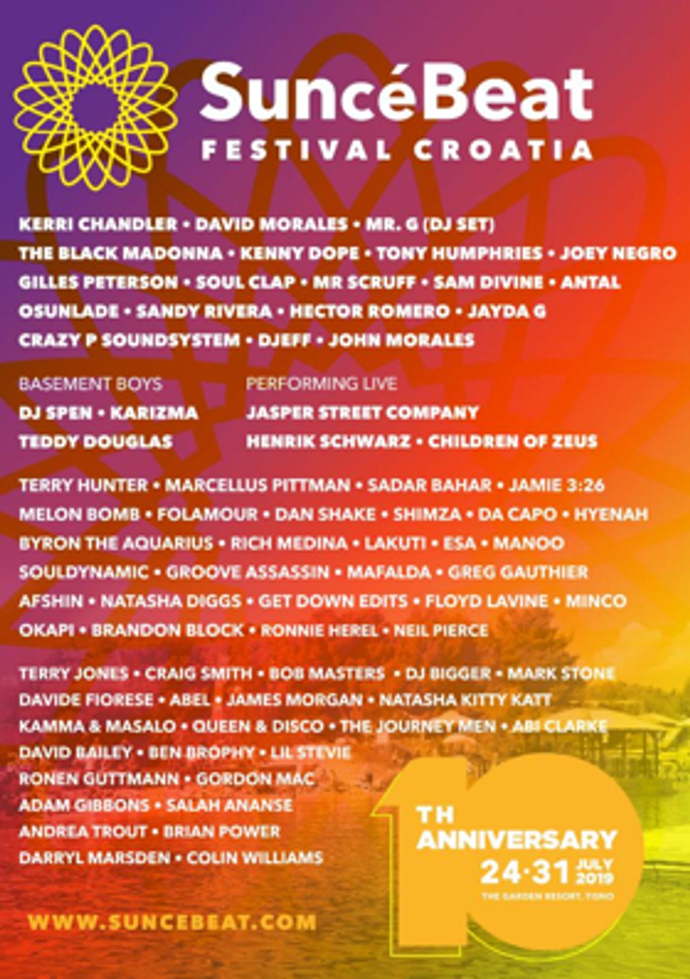 Croatia's SuncéBeat Completes 10thAanniversary Lineup with Terry Hunter, HYENAH, Sam Divine and More  Image