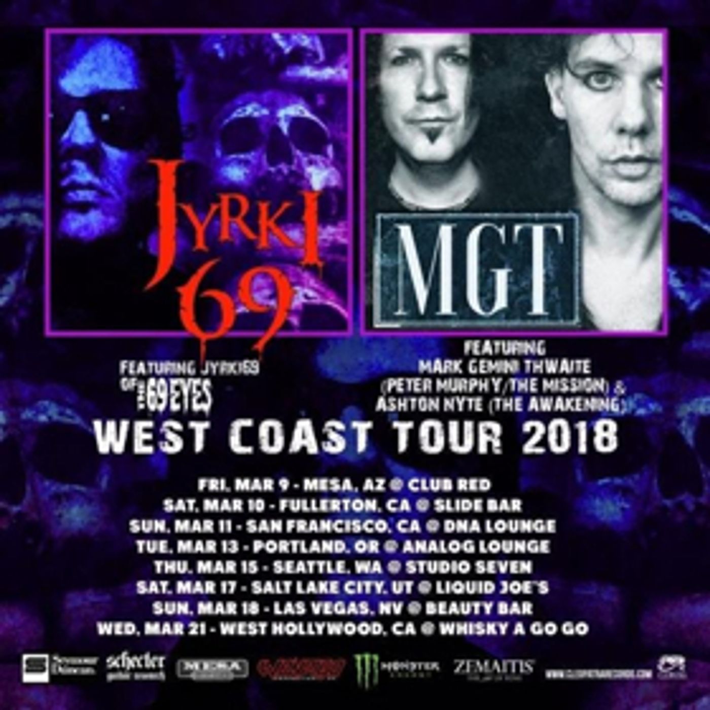 Jyrki69 Announces West Coast US Tour with MGT  Image