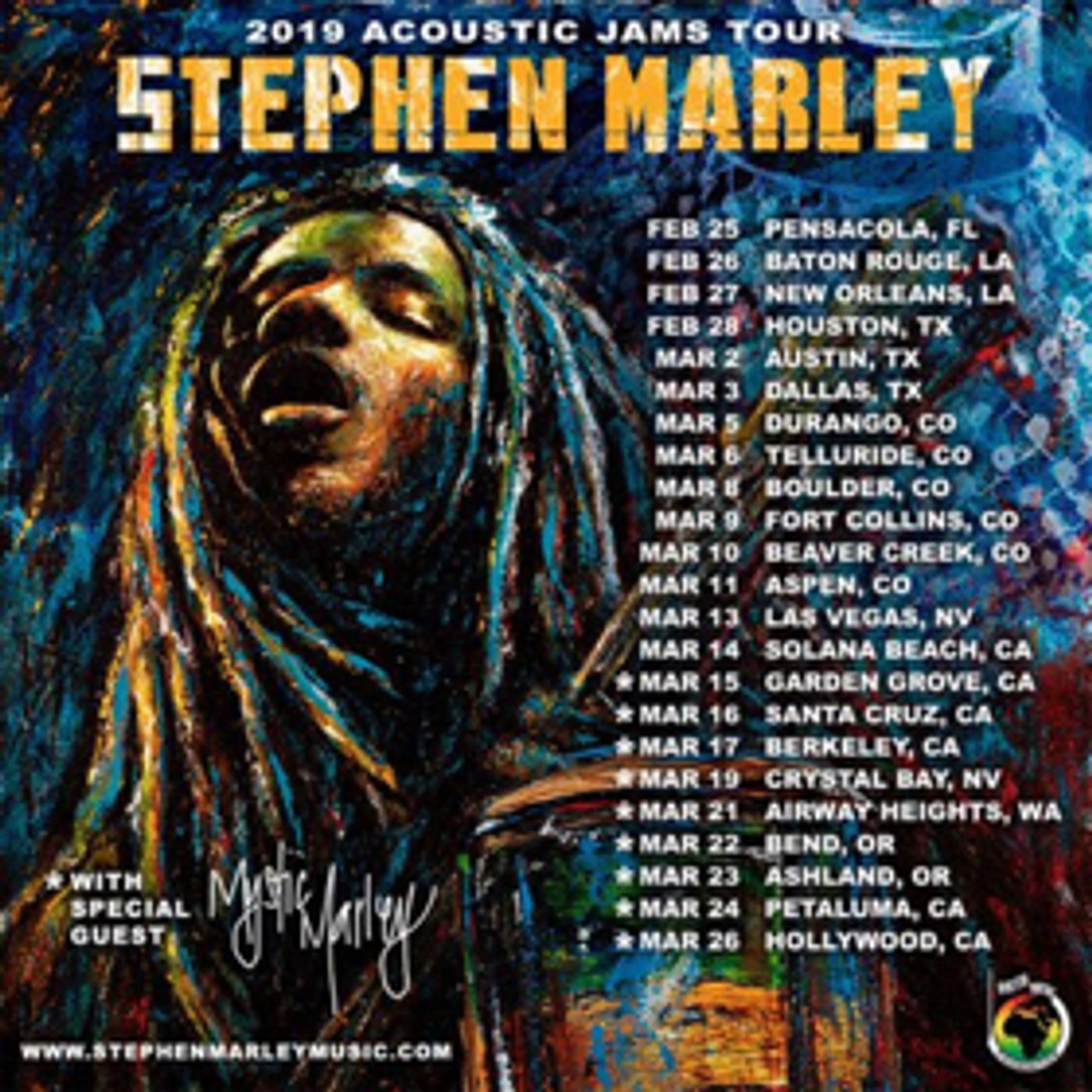 Stephen 'Ragga' Marley Announces 2019 Acoustic Tour Stephen 'Ragga' Marley Announces 2019 Acoustic Tour Image
