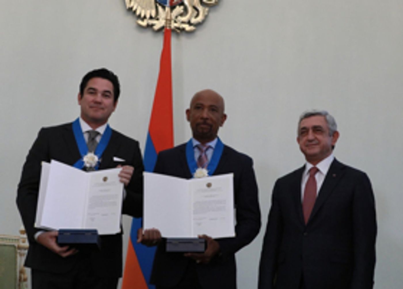 Dean Cain and Montel Williams Receive Presidential Order Of Honor from Armenian President Serzh Sargsyan  Image