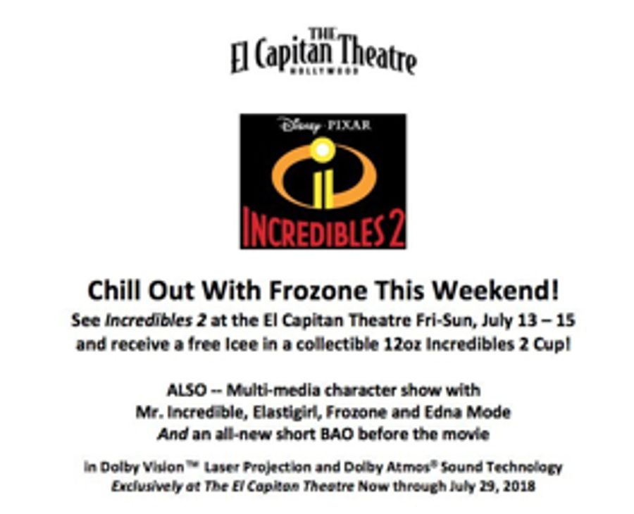 Chill Out With Frozone At INCREDIBLES 2 At The El Capitan Image