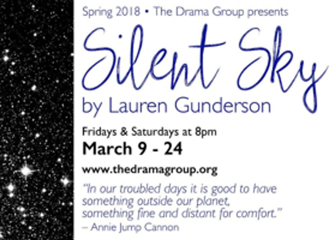 The Drama Group Presents SILENT SKY  Image