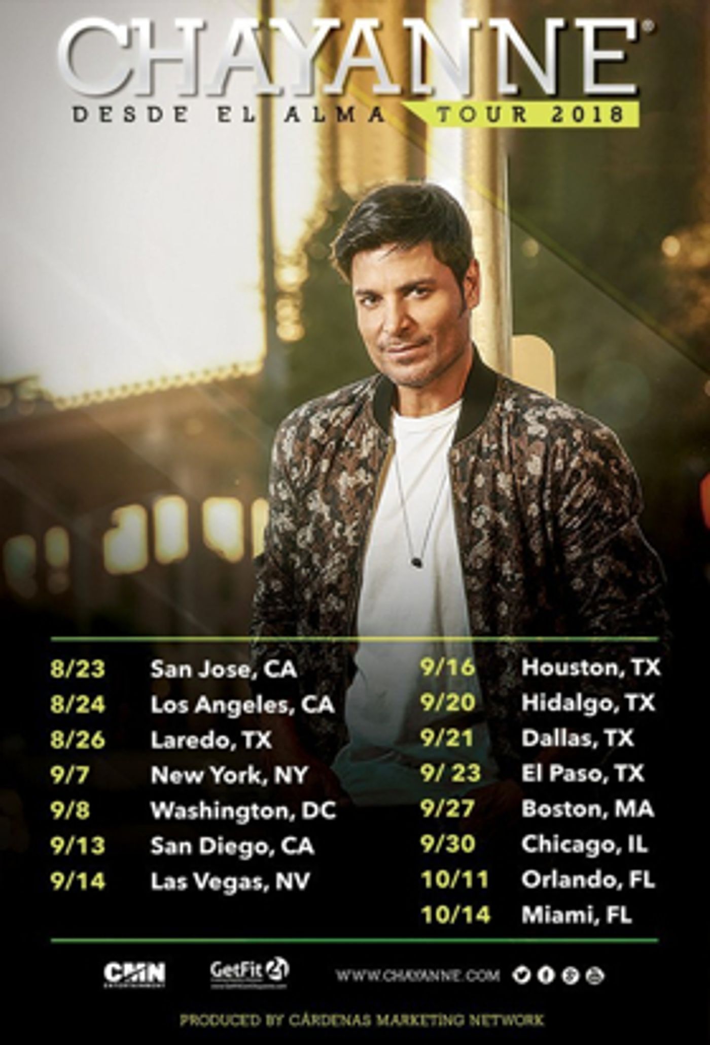 International Singer CHAYANNE Returns to the Stage With New DESDE EL ALMA Tour Launching This August International Singer CHAYANNE Returns to the Stage With New DESDE EL ALMA Tour Launching This August Image