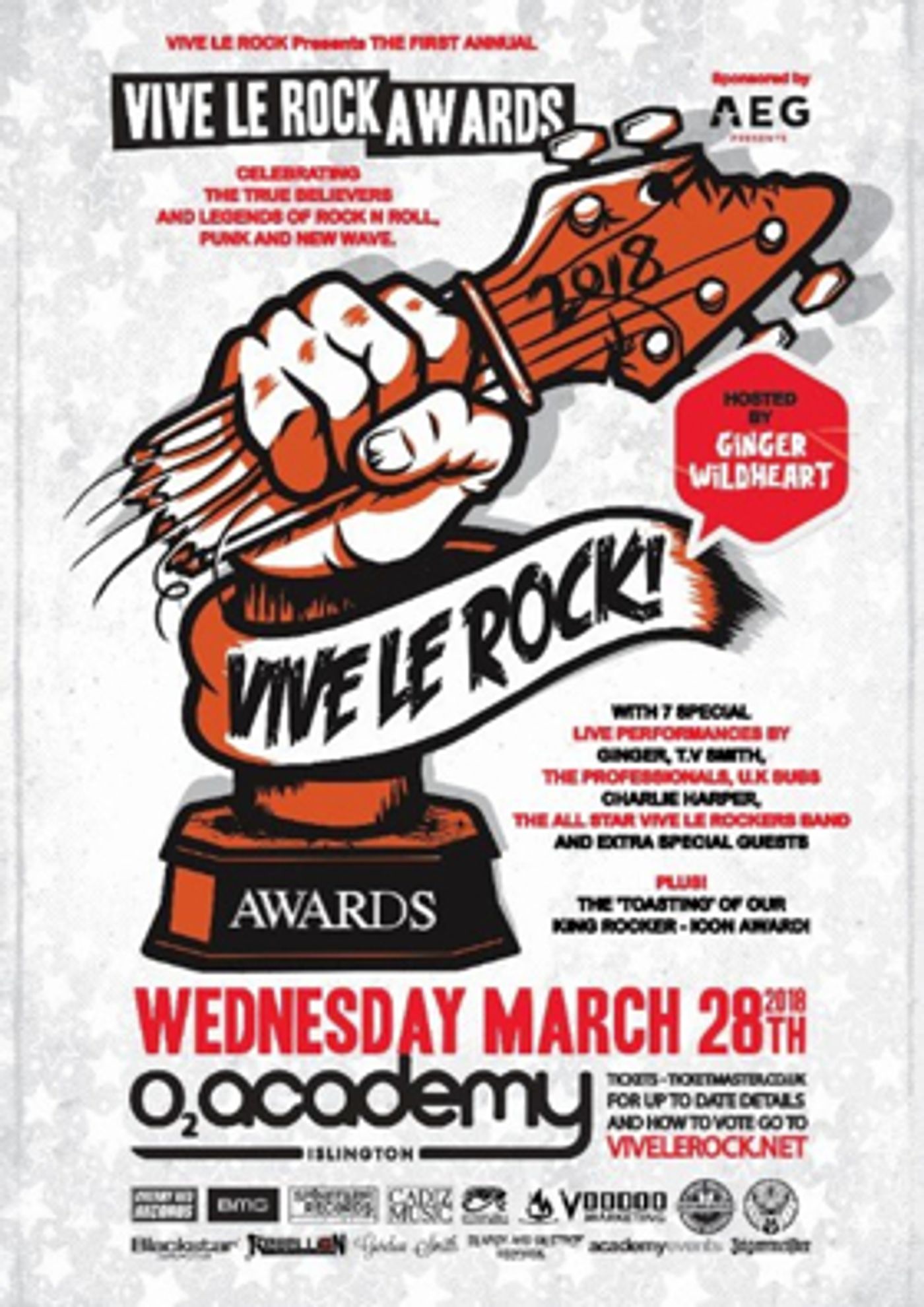 First Annual Vive Le Rock Awards Confirmed for London's O2, March 28 First Annual Vive Le Rock Awards Confirmed for London's O2, March 28 Image