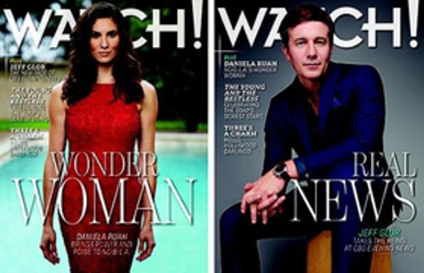 WATCH! Magazine Features Daniela Ruah & Jeff Glor On The Covers Of It's March/April Issue  Image