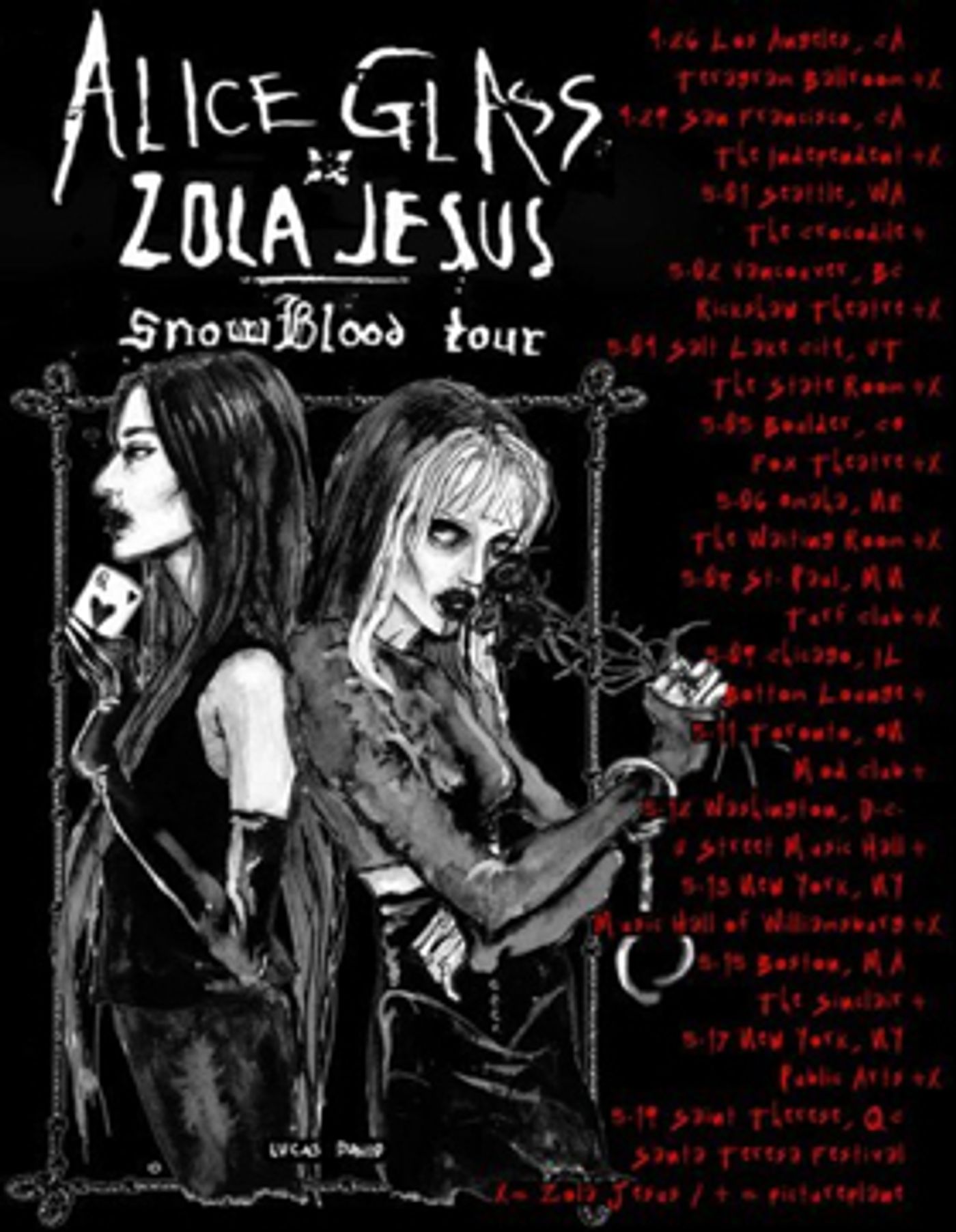 SNOWBLOOD Tour to Feature Alice Glass and Zola Jesus Spring 2018  Image