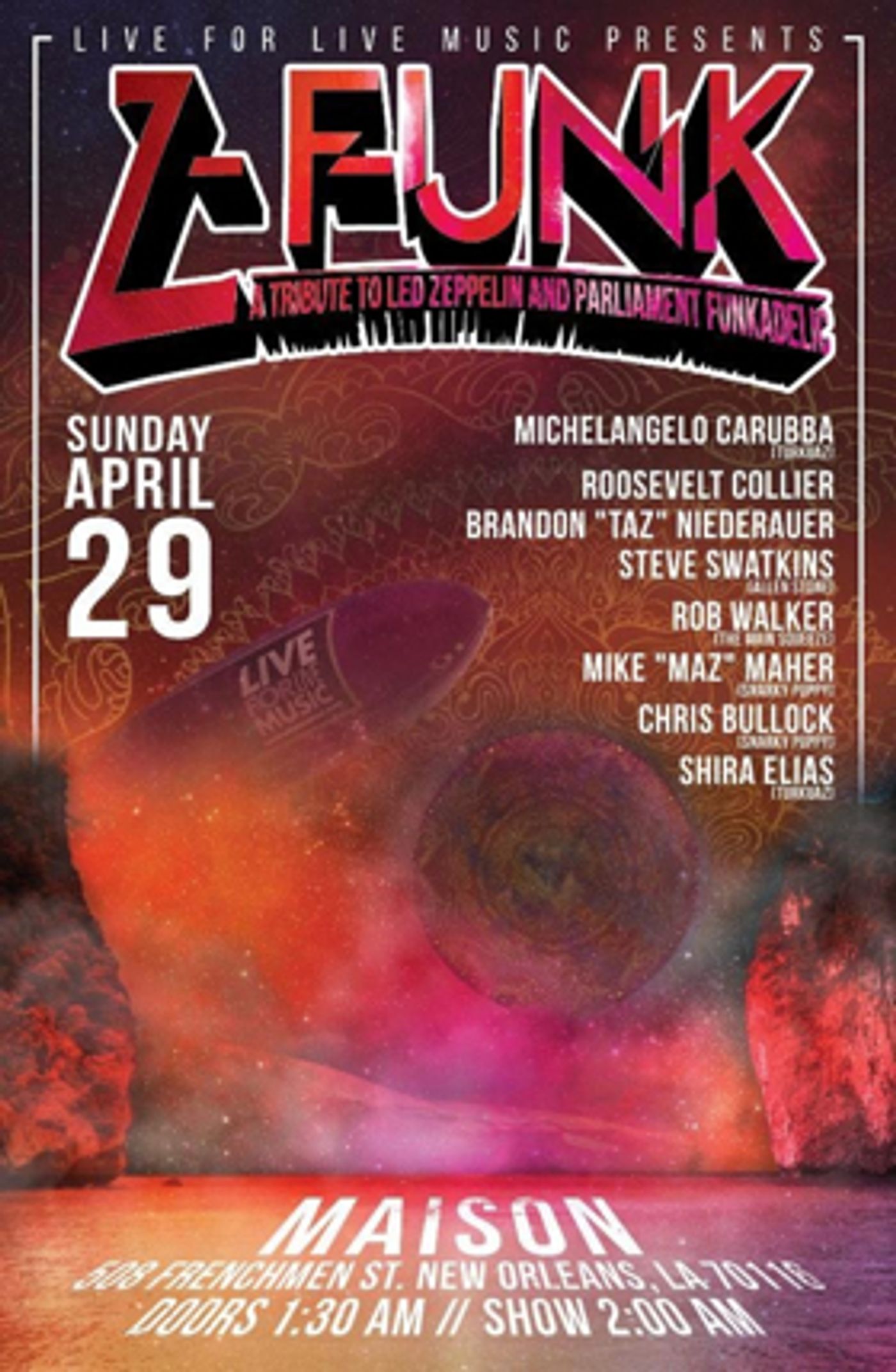 Tribute To Led Zeppelin & P-Funk Announced For Jazz Fest Late Night  Image