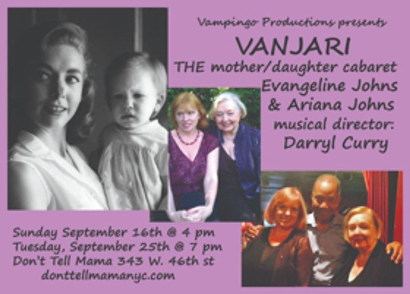VANJARI: THE Mother/Daughter Cabaret Returns to Don't Tell Mama Next Weekend  Image