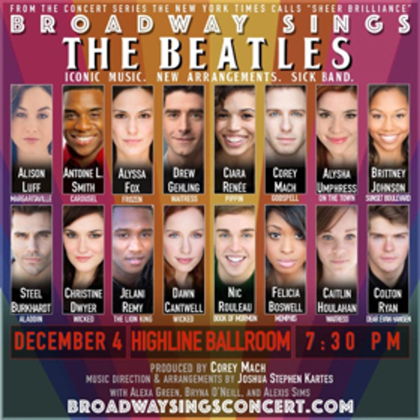Broadway Sings The Beatles Moves To Highline Ballroom Dec 4 and Updates Line Up  Image