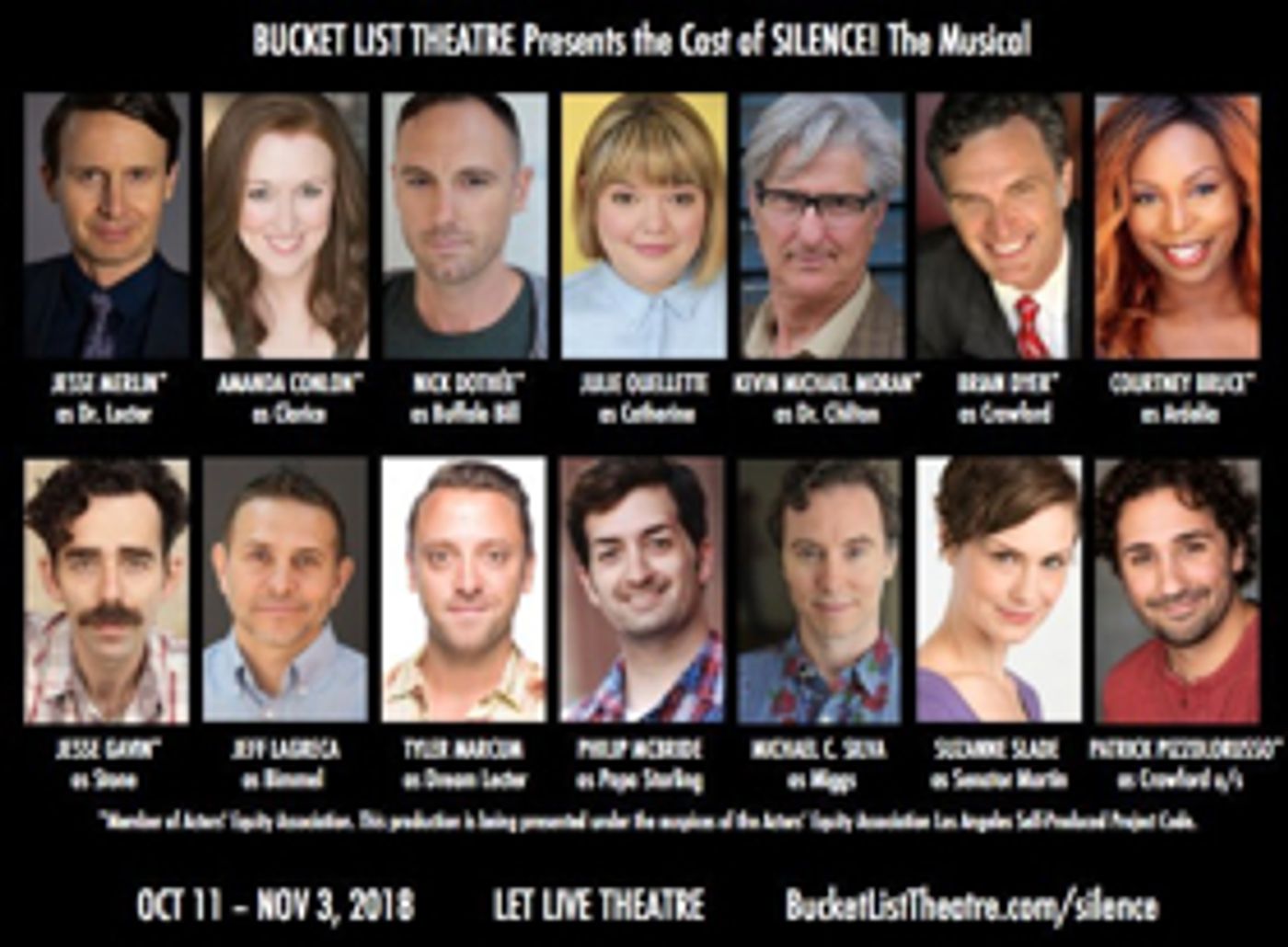 Bucket List Theatre Announces the Cast of SILENCE! THE MUSICAL opening 10/11  Image