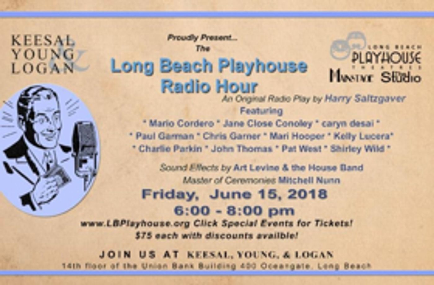 Long Beach Playhouse Presents the Eighth Annual Long Beach Playhouse Radio Hour Long Beach Playhouse Presents the Eighth Annual Long Beach Playhouse Radio Hour Image