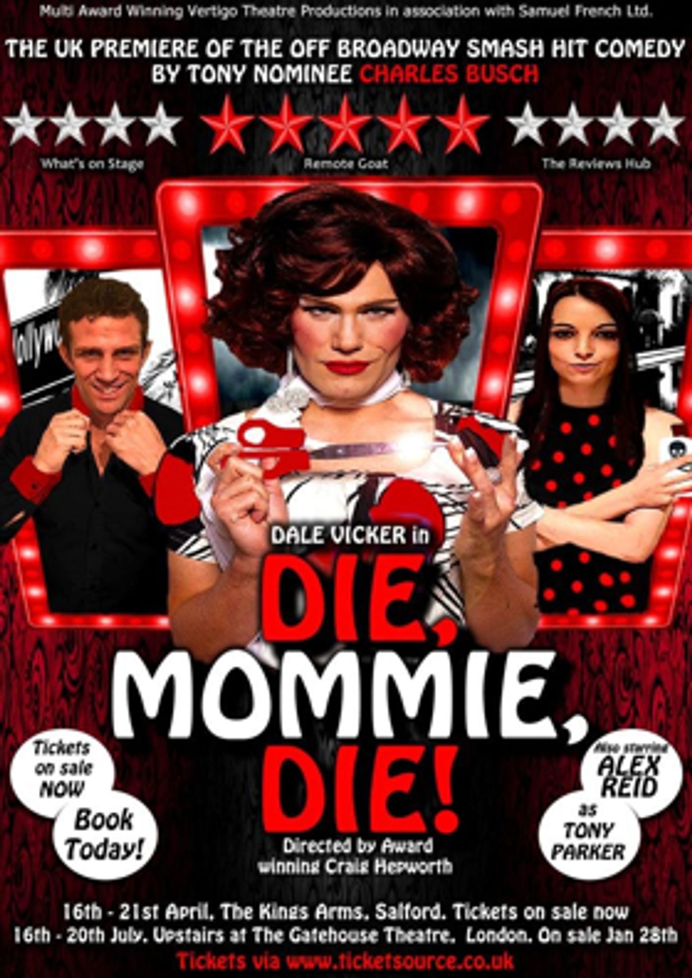 Dale Vicker & Alex Reid Announced for UK Premiere of DIE, MOMMIE, DIE! at The Kings Arms, Salford  Image