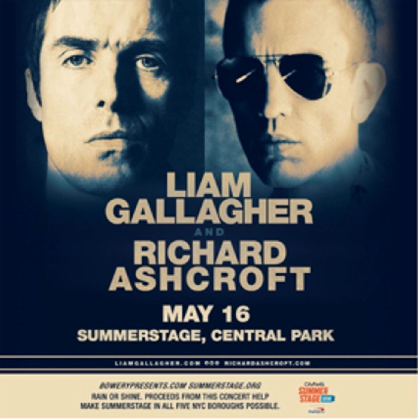 Liam Gallagher and Richard Ashcroft Set to Play SummerStage in Central Park on 5/16 Liam Gallagher and Richard Ashcroft Set to Play SummerStage in Central Park on 5/16 Image
