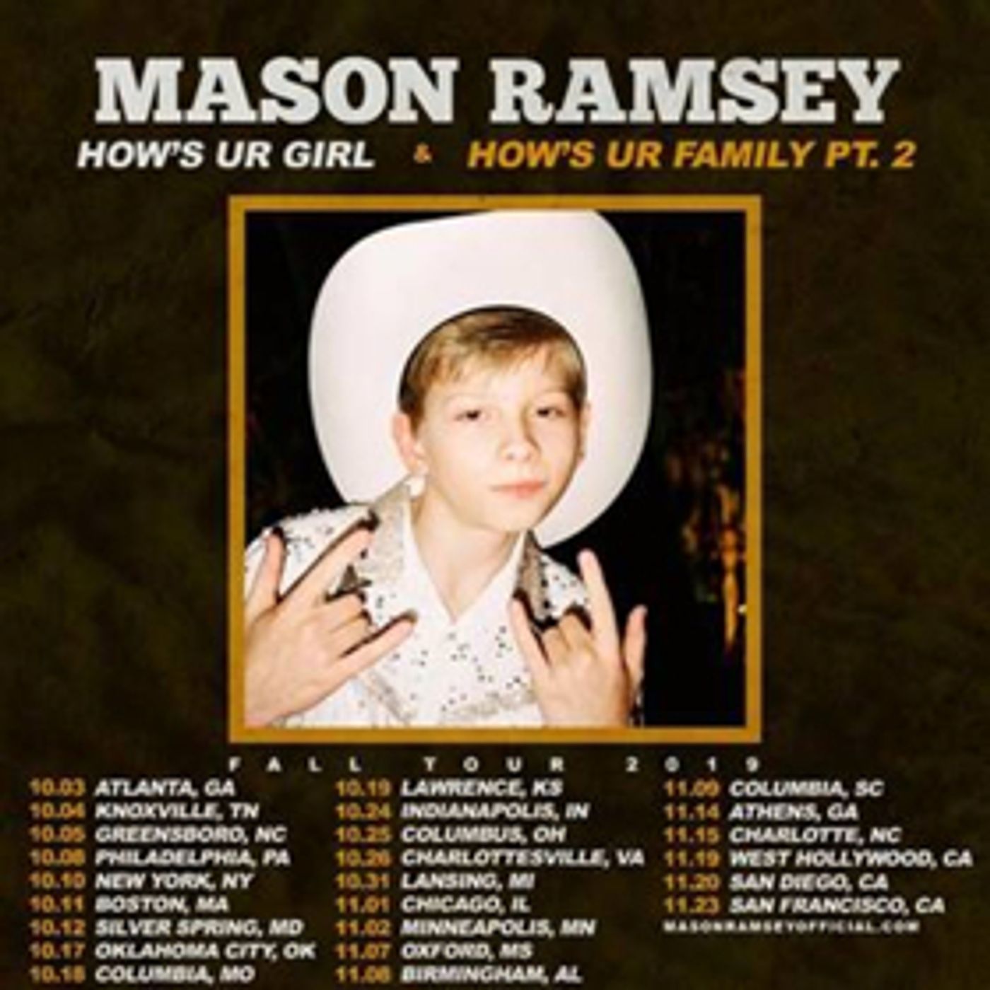 Mason Ramsey Unveils Fall Leg Of Tour  Image