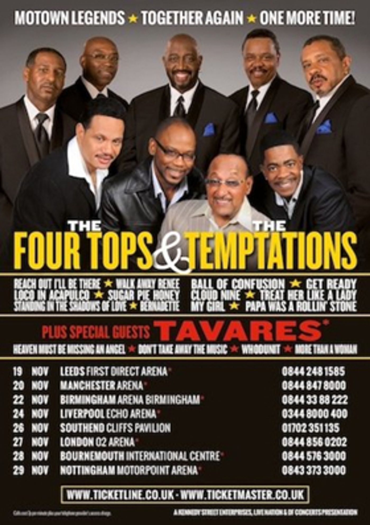 The Four Tops and The Temptations with Special Guests Tavares Announce UK Tour  Image