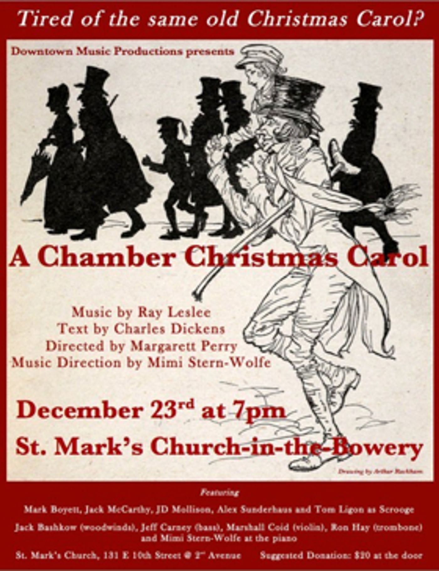Tom Ligon Stars in Ray Leslee's A CHAMBER CHRISTMAS CAROL at St. Mark's Church  Image