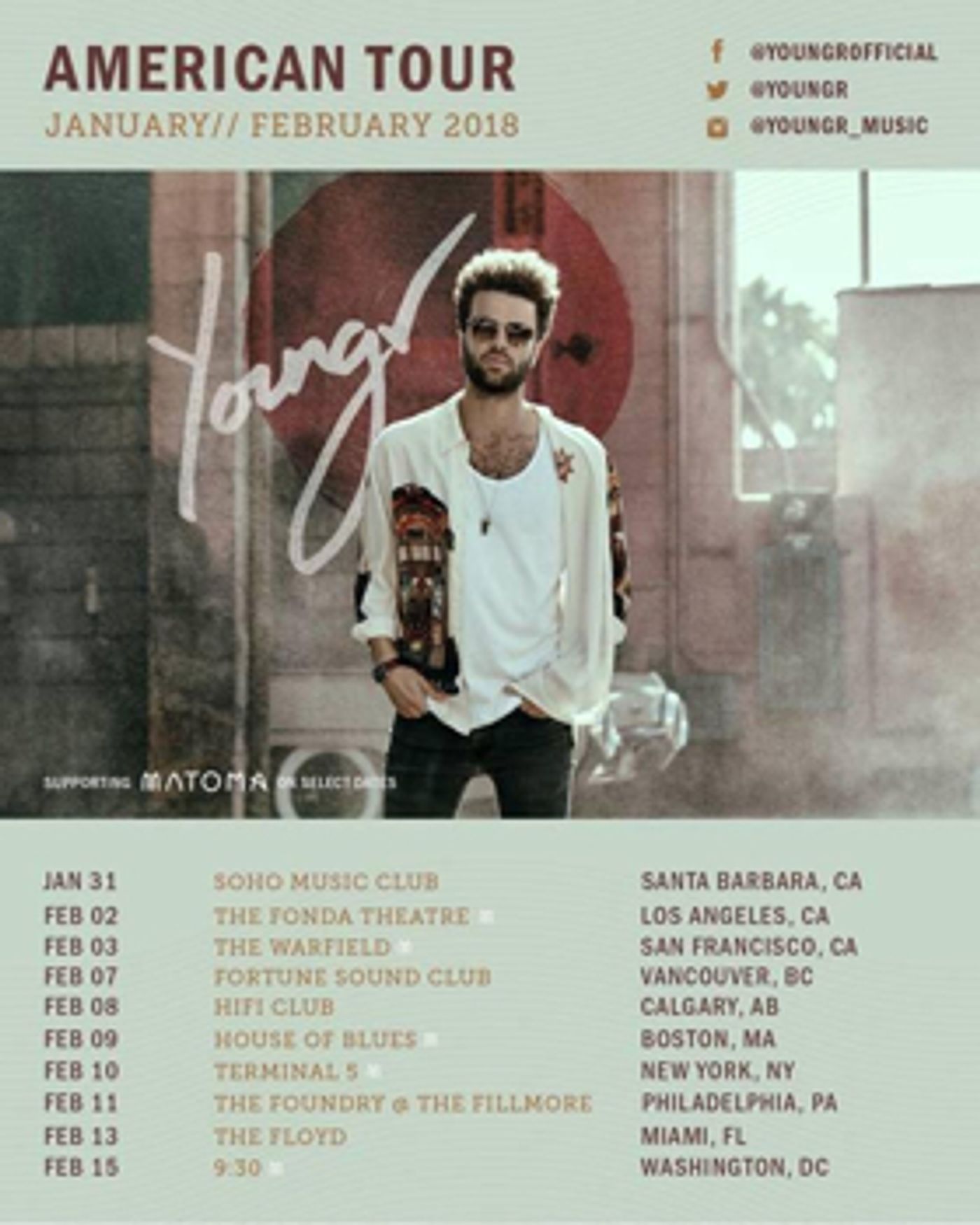 YOUNGR Announces North American Tour 2018  Image