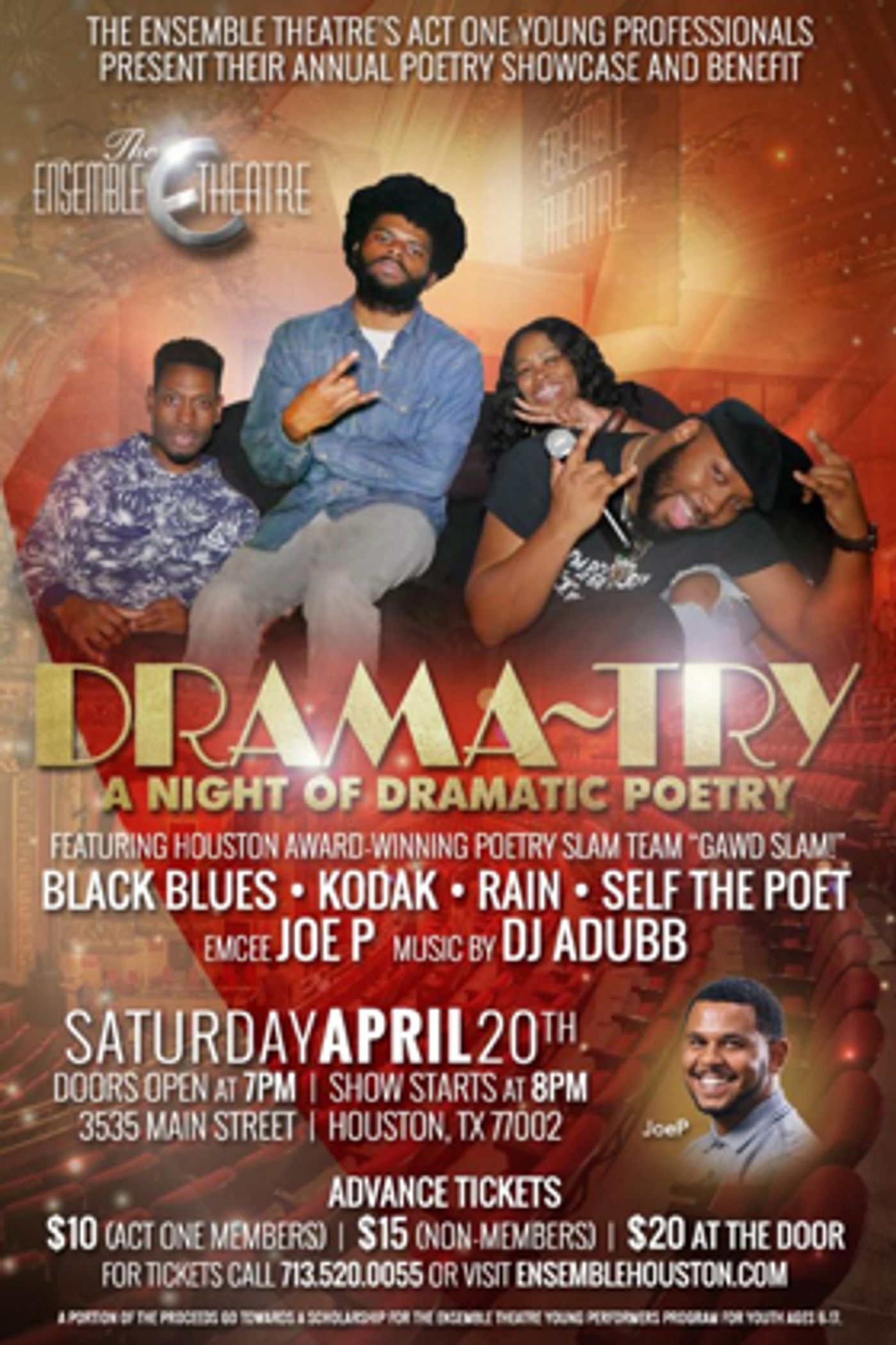 Ensemble Theatre Act One Young Professionals Kick Off 8th Annual Poetry Showcase  Image