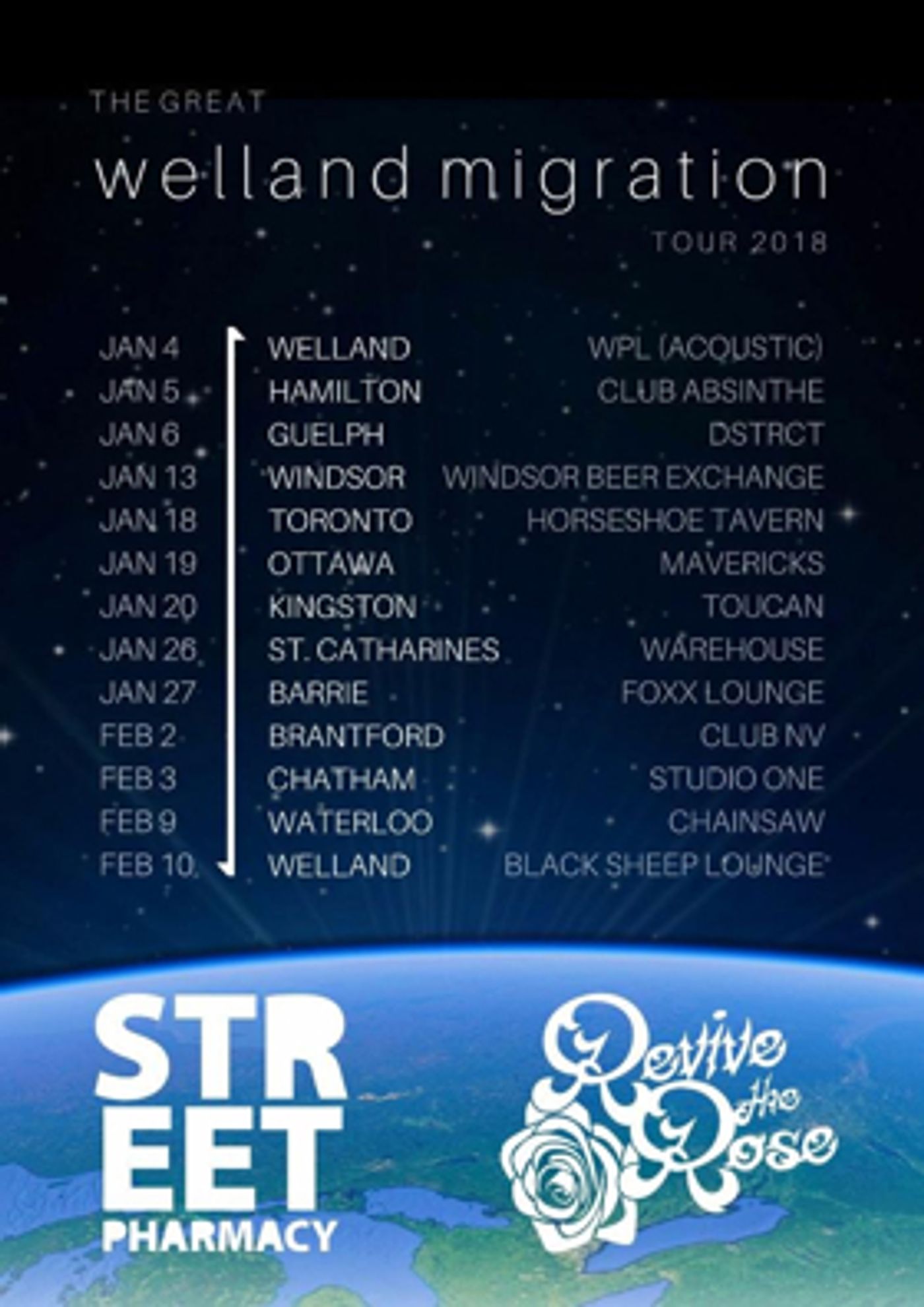 Street Pharmacy Announce THE GREAT WELLAND MIGRATION TOUR 2018  Image
