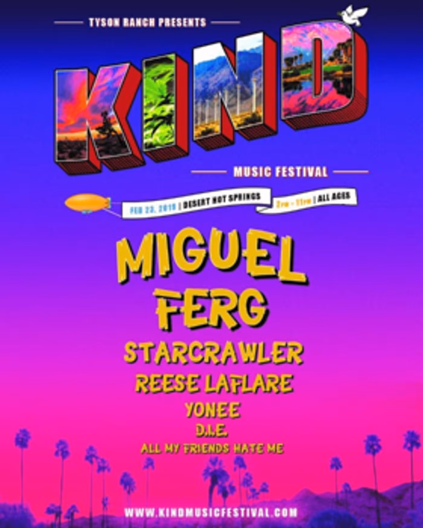 KIND MUSIC FESTIVAL Announces Updated Lineup, Featuring Miguel, Ferg, and More KIND MUSIC FESTIVAL Announces Updated Lineup, Featuring Miguel, Ferg, and More Image