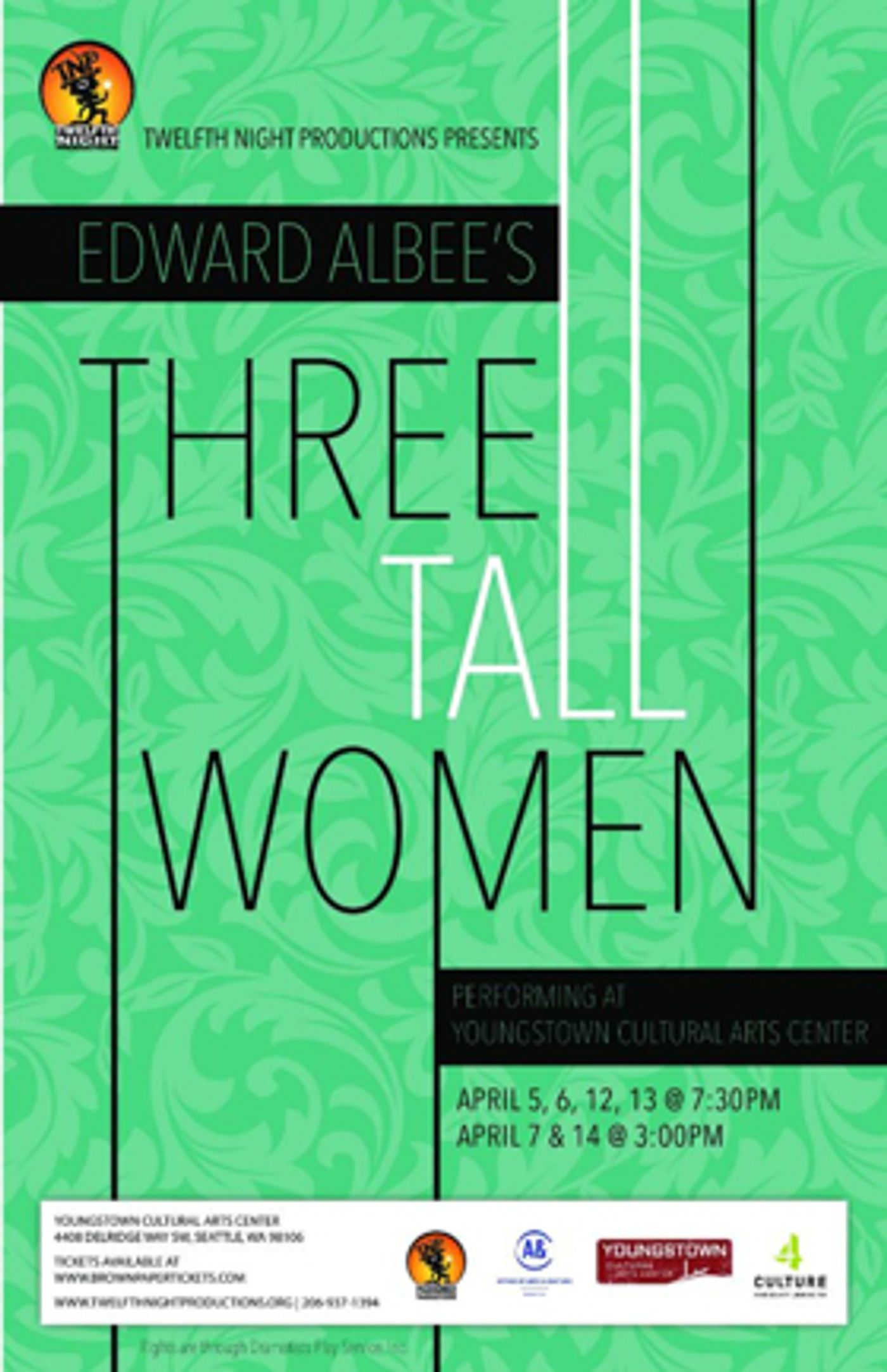 Twelfth Night Productions Presents Edward Albee's THREE TALL WOMEN Twelfth Night Productions Presents Edward Albee's THREE TALL WOMEN Image