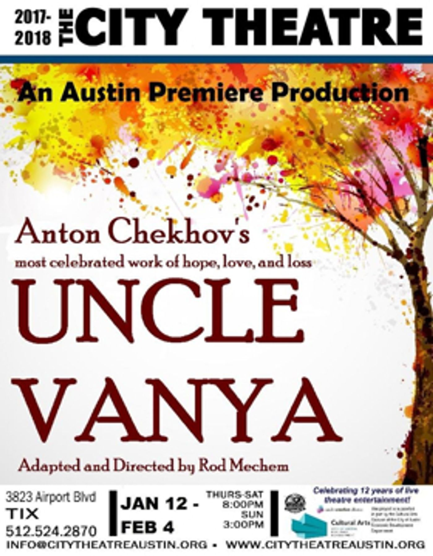 BBW Review: UNCLE VANYA Brings Anton Chekhov to the Stage at The City Theatre in Austin, TX. BBW Review: UNCLE VANYA Brings Anton Chekhov to the Stage at The City Theatre in Austin, TX. Image