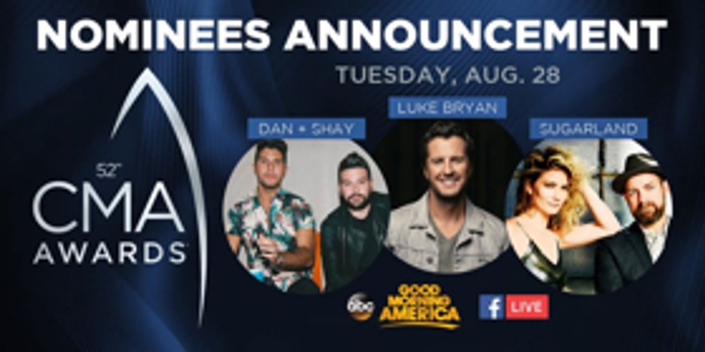 Luke Bryan, Dan + Shay and Sugarland to Announce CMA Award Nominees Tomorrow on GMA  Image