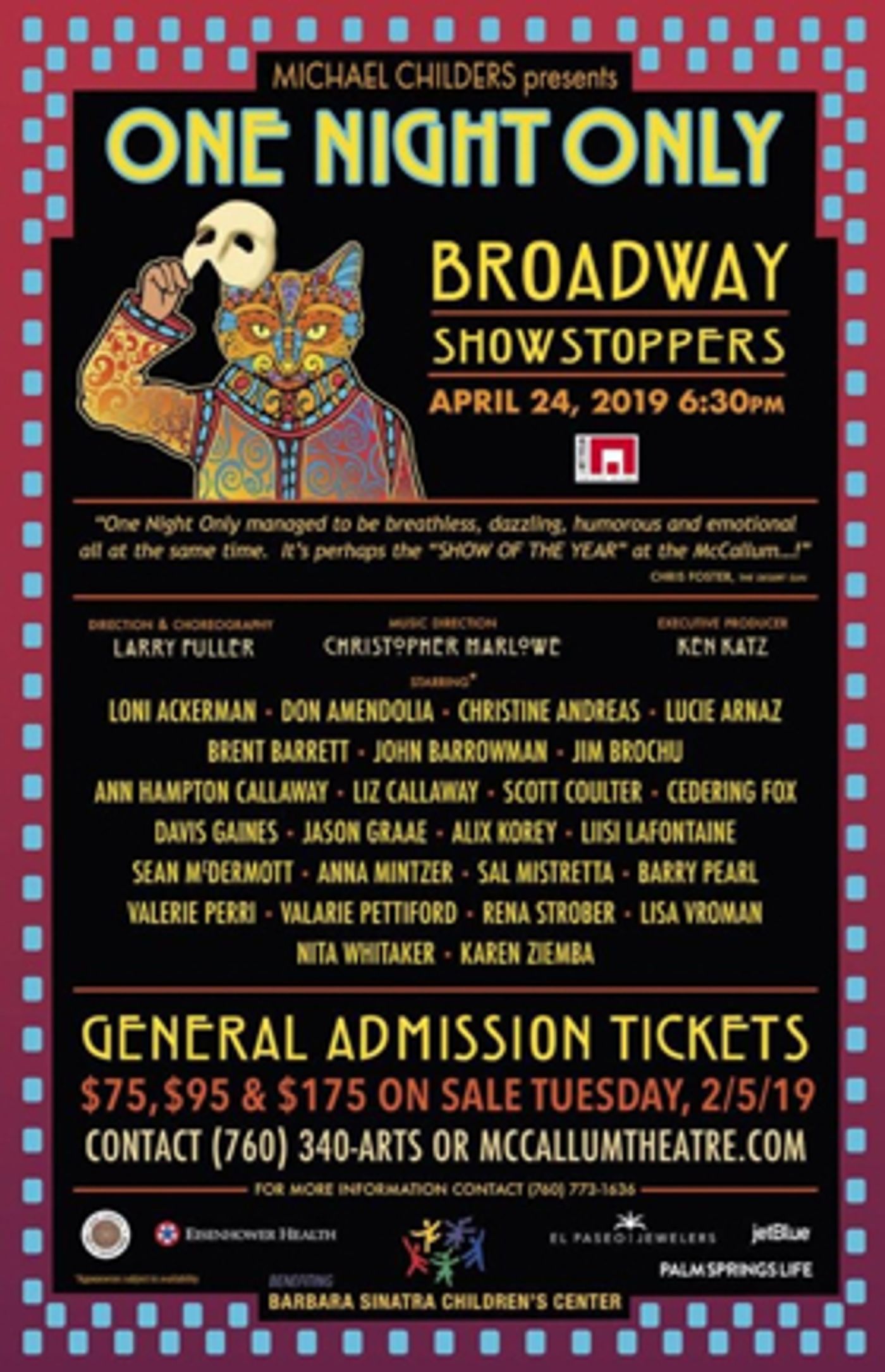 Andreas, Arnaz, Barrowman, Calloway. Ziemba and More Join The Star-Studded Cast Of ONE NIGHT ONLY BROADWAY SHOWTOPPERS At The McCallum  Image