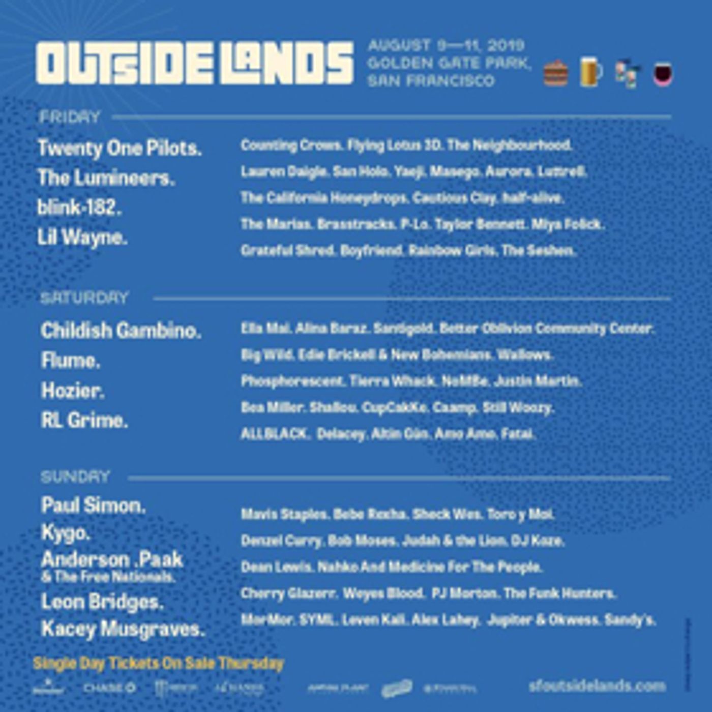 Outside Lands Announces Daily Lineups Outside Lands Announces Daily Lineups Image