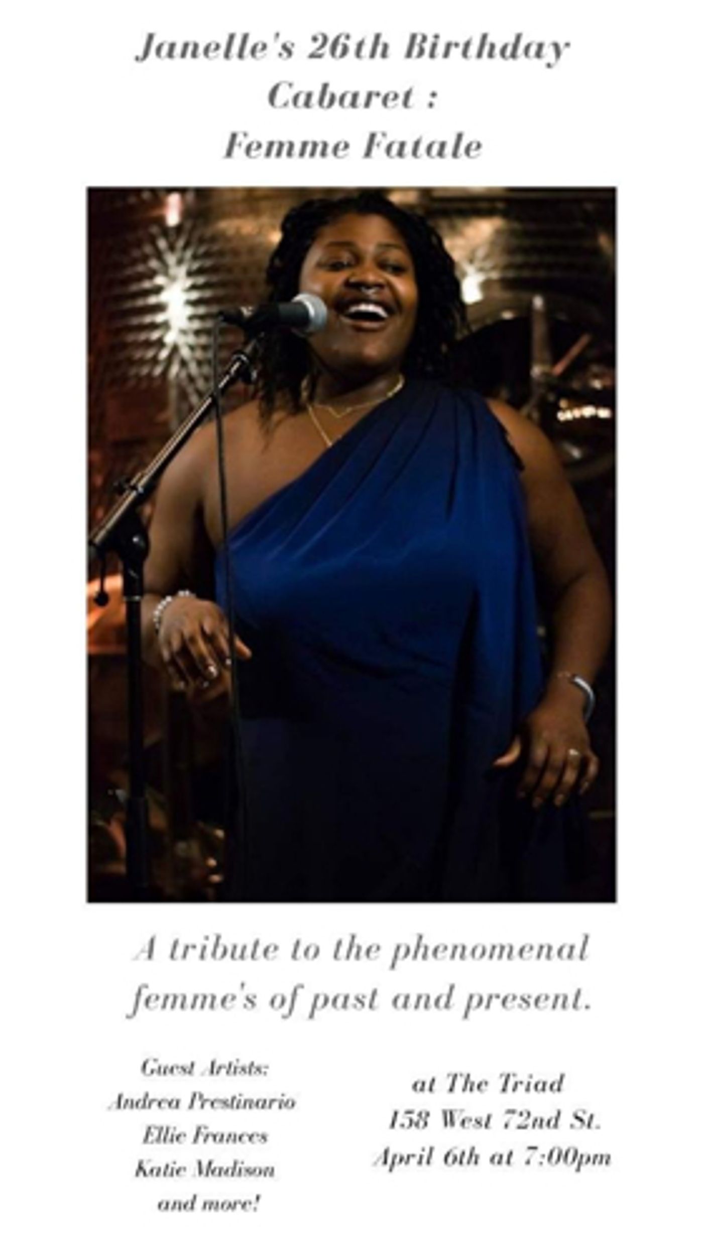 FEMME FATALE By Janelle Lawrence Comes to The Triad Theatre  Image