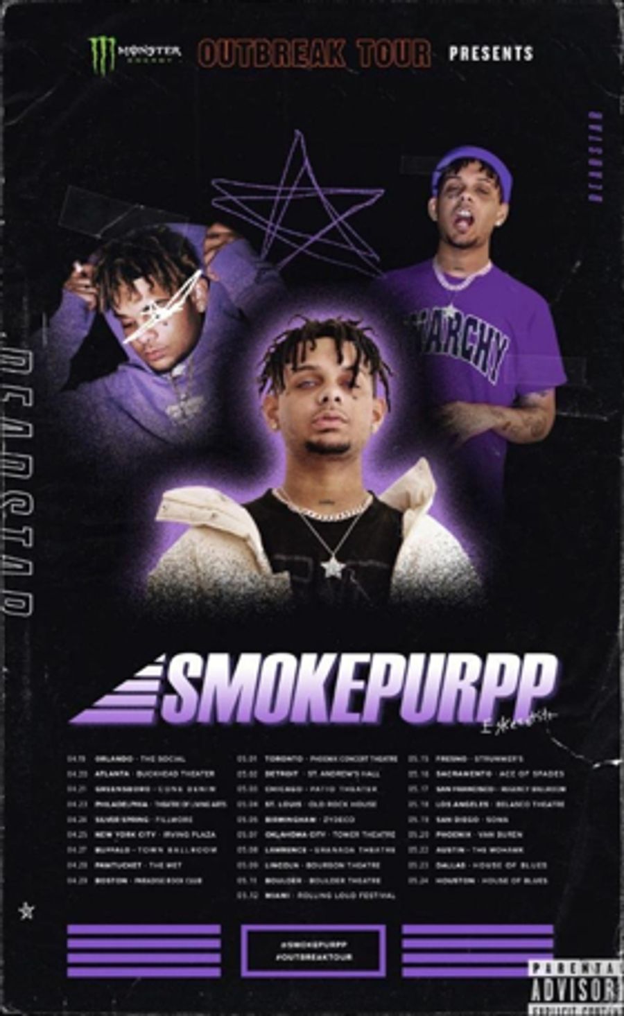 Monster Energy Outbreak Tour Presents SMOKEPURPP + Reveals Itinerary Image
