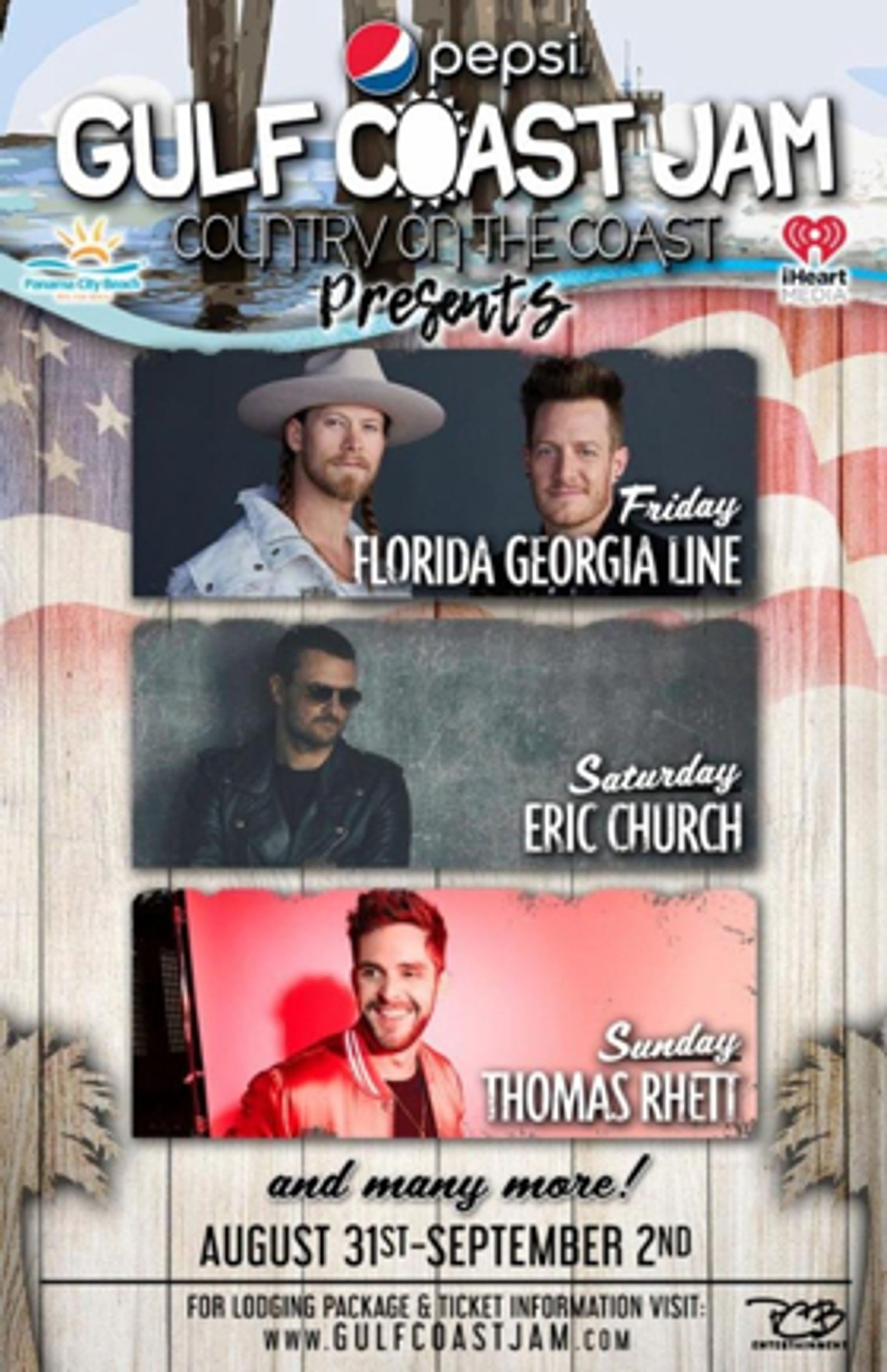 Eric Church, Florida Georgia Line, & Thomas Rhett to Headline 2018 Pepsi Gulf Coast Jam Eric Church, Florida Georgia Line, & Thomas Rhett to Headline 2018 Pepsi Gulf Coast Jam Image