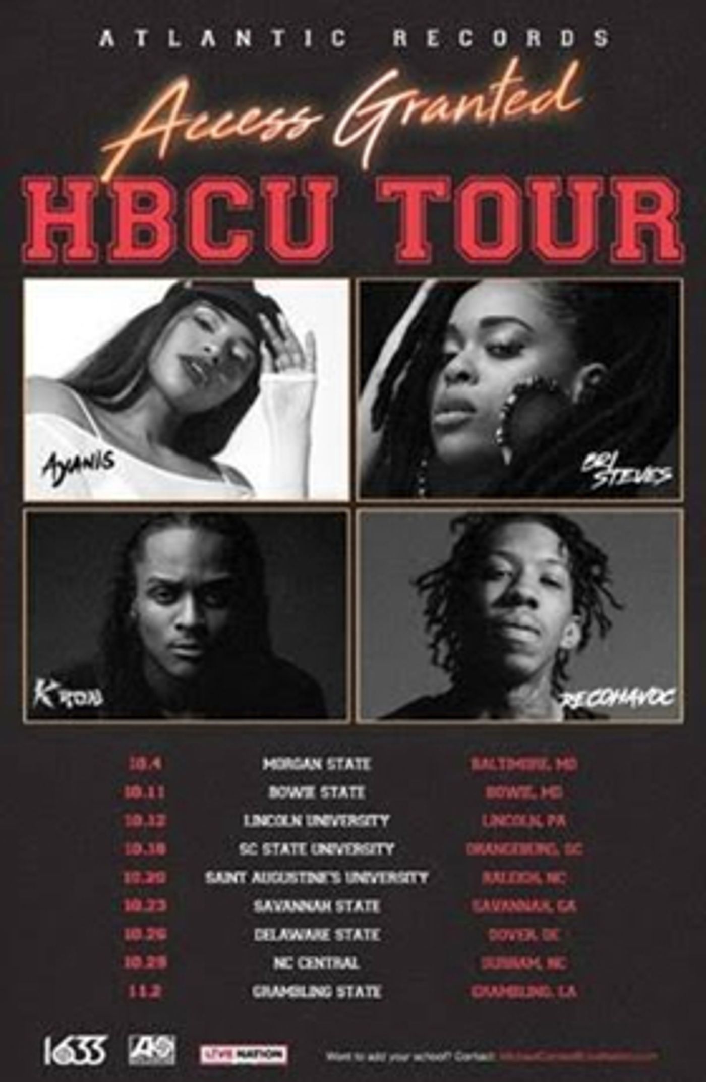 Atlantic Records and Live Nation Urban Present the 2018 Access Granted: HBCU College Tour  Image