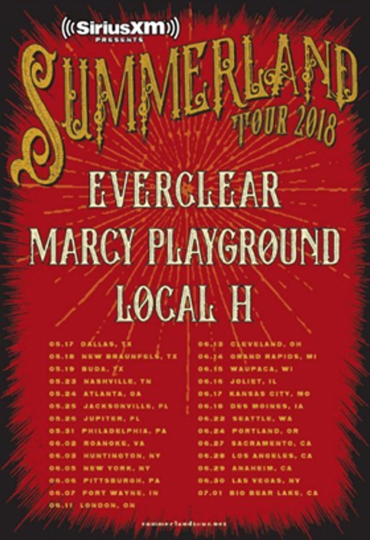 SiriusXM Reveals Dates & Lineup for 2018 SUMMERLAND Tour SiriusXM Reveals Dates & Lineup for 2018 SUMMERLAND Tour Image