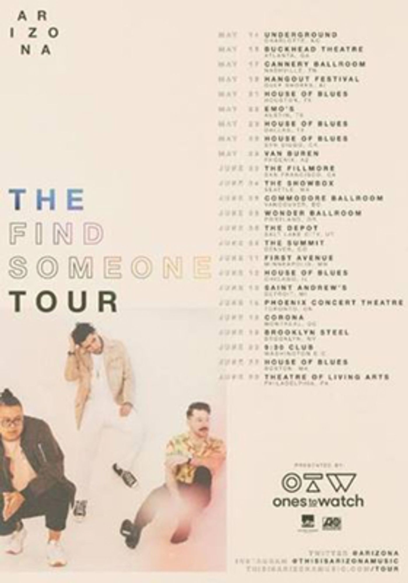 A R I Z O N A Announces North American Headline Tour A R I Z O N A Announces North American Headline Tour Image