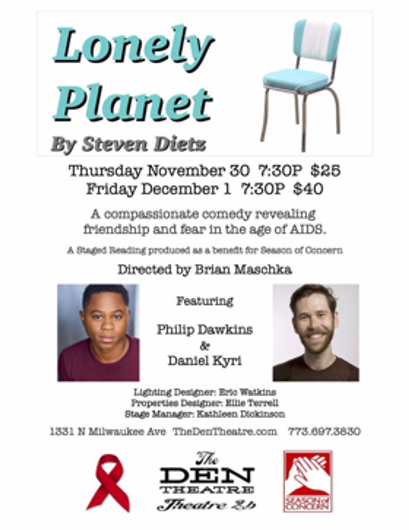 Philip Dawkins and Daniel Kyri to Headline World AIDS Day Reading of LONELY PLANET in Chicago  Image